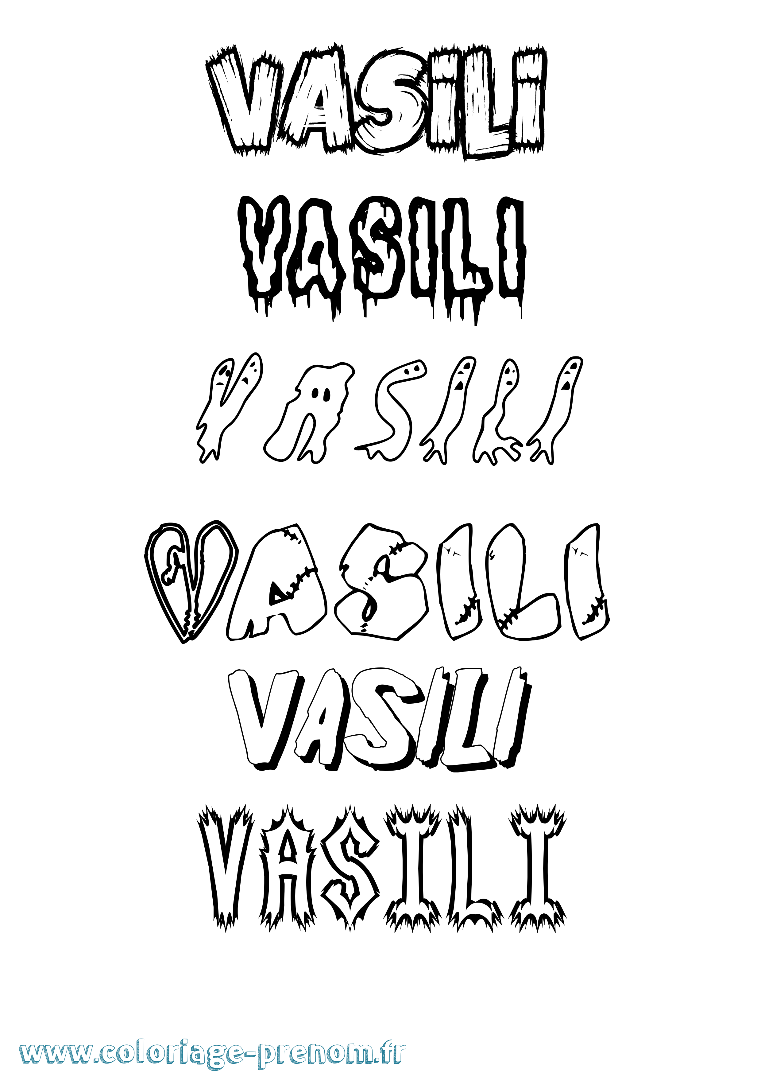 Coloriage prénom Vasili Frisson