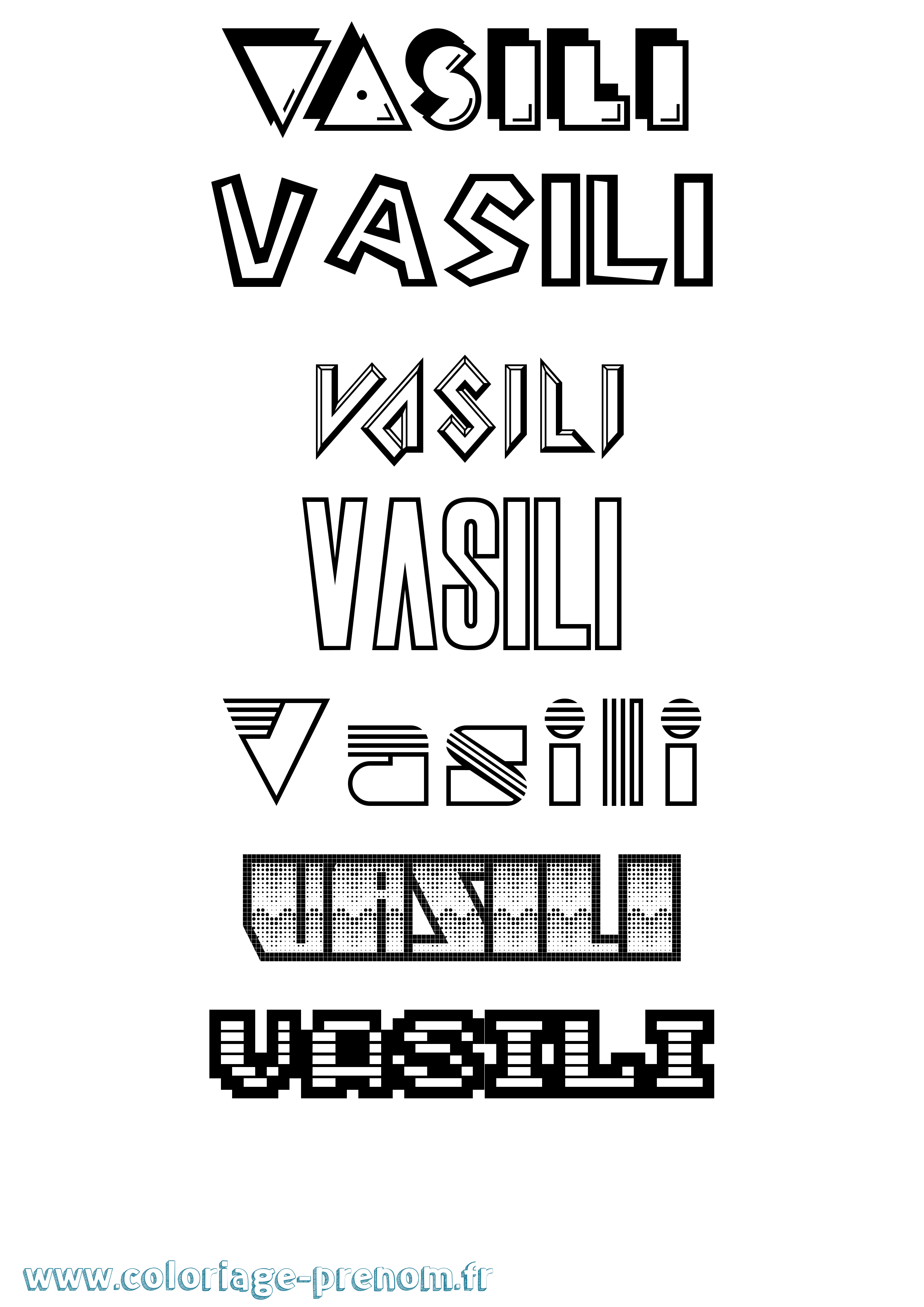 Coloriage prénom Vasili Jeux Vidéos