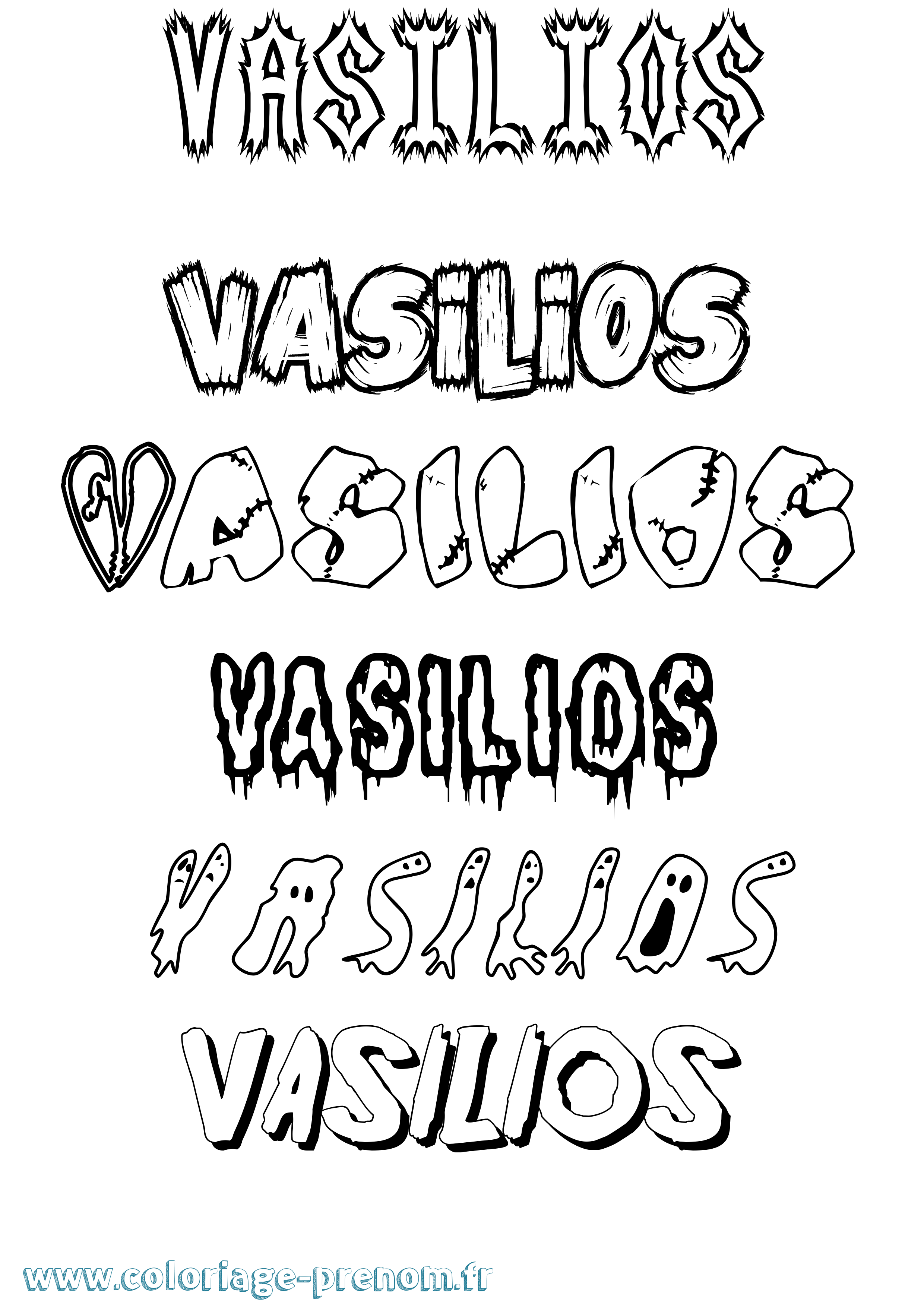 Coloriage prénom Vasilios Frisson