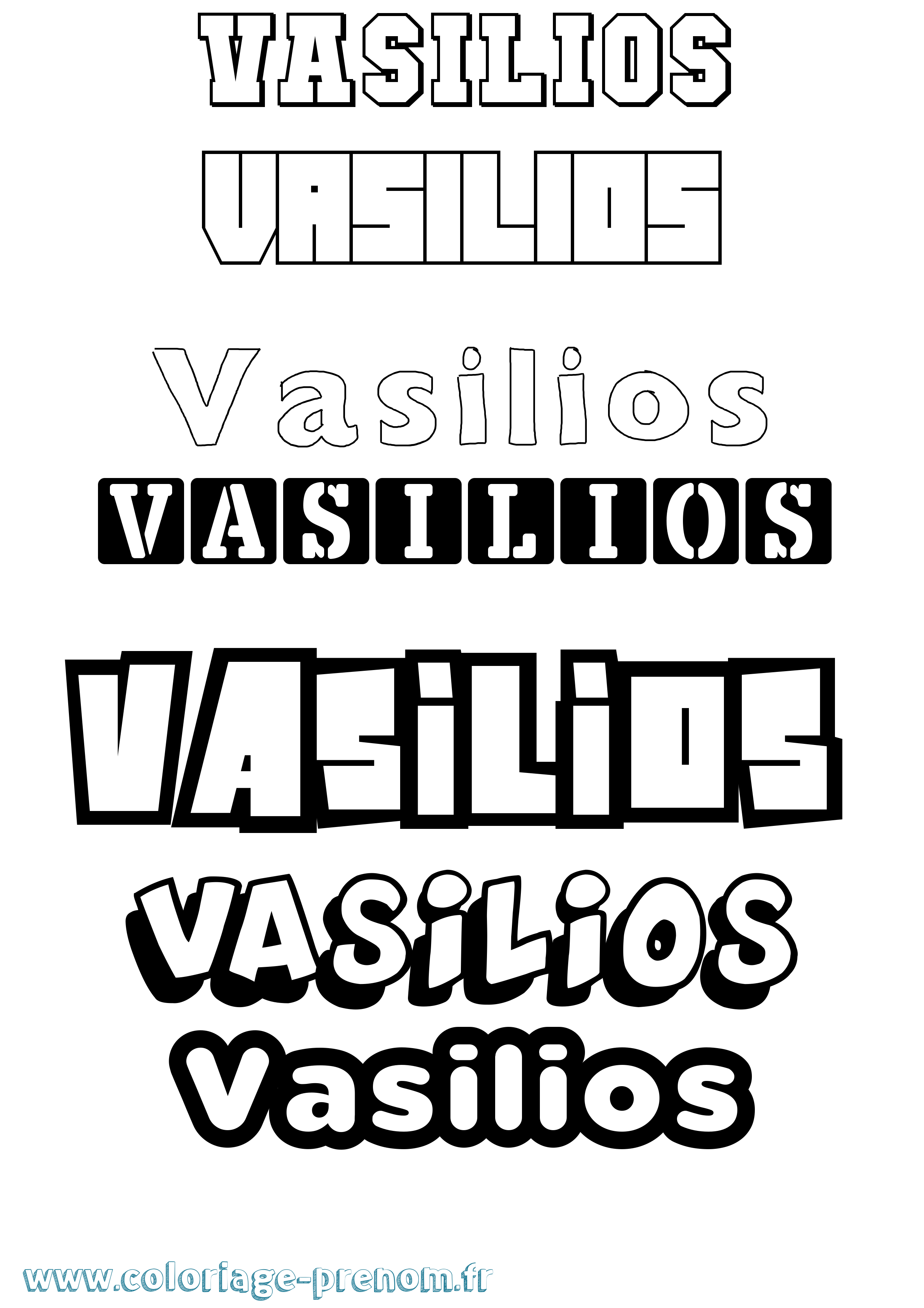 Coloriage prénom Vasilios Simple