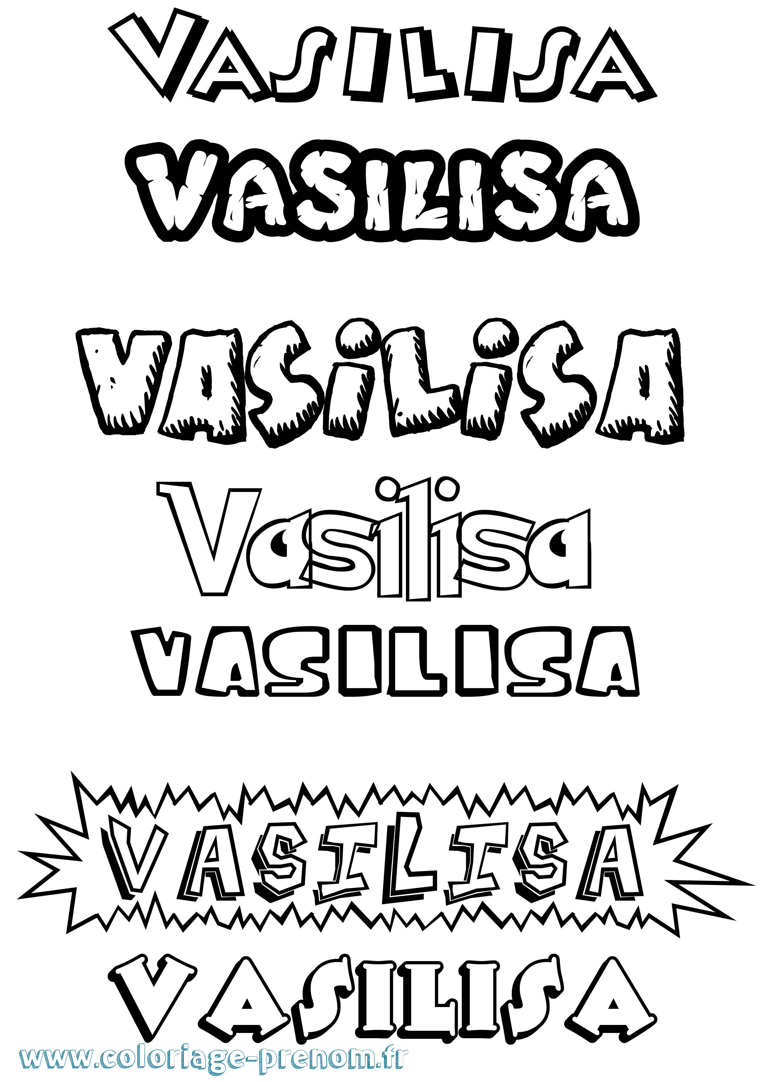 Coloriage prénom Vasilisa Dessin Animé