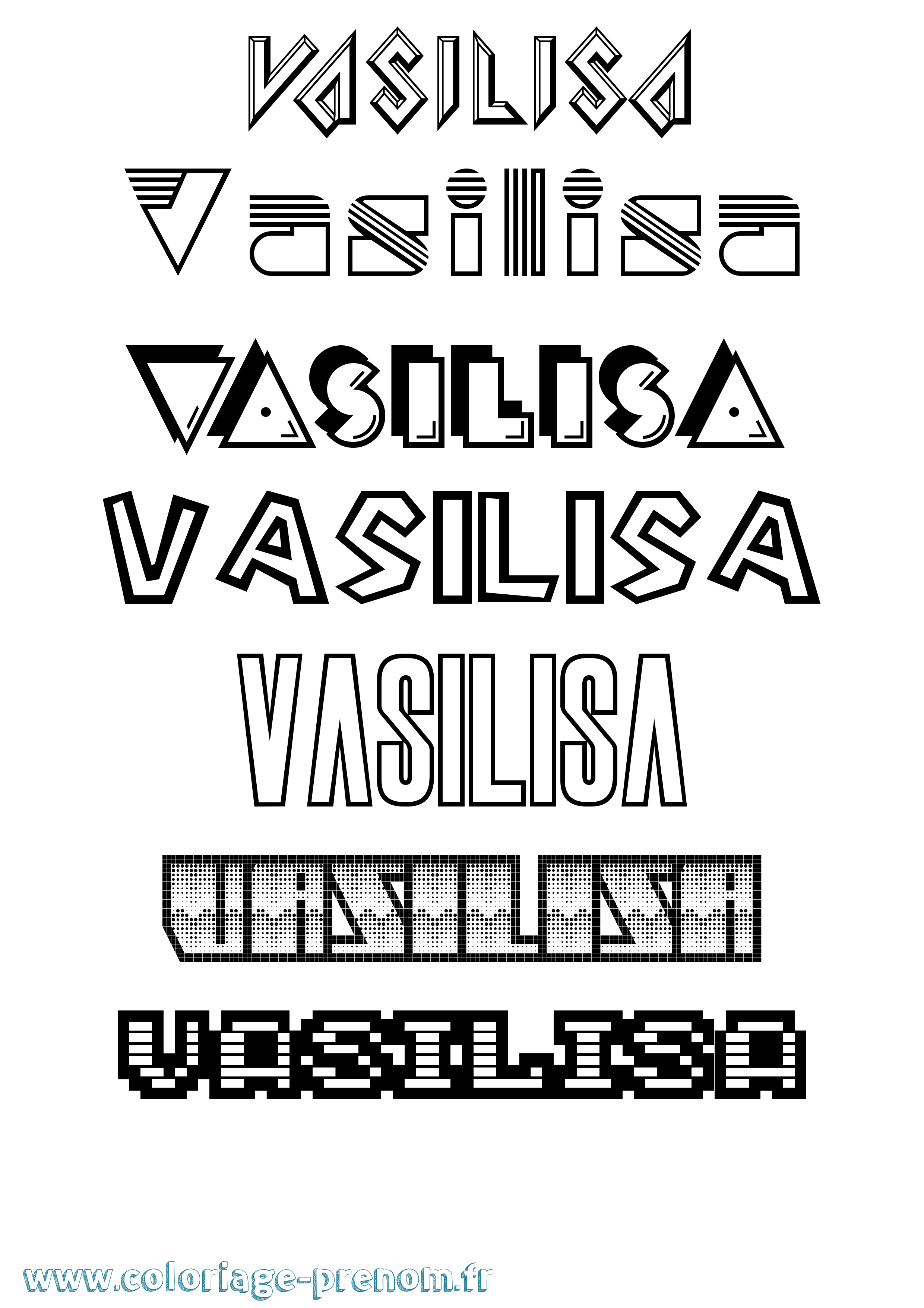 Coloriage prénom Vasilisa Jeux Vidéos