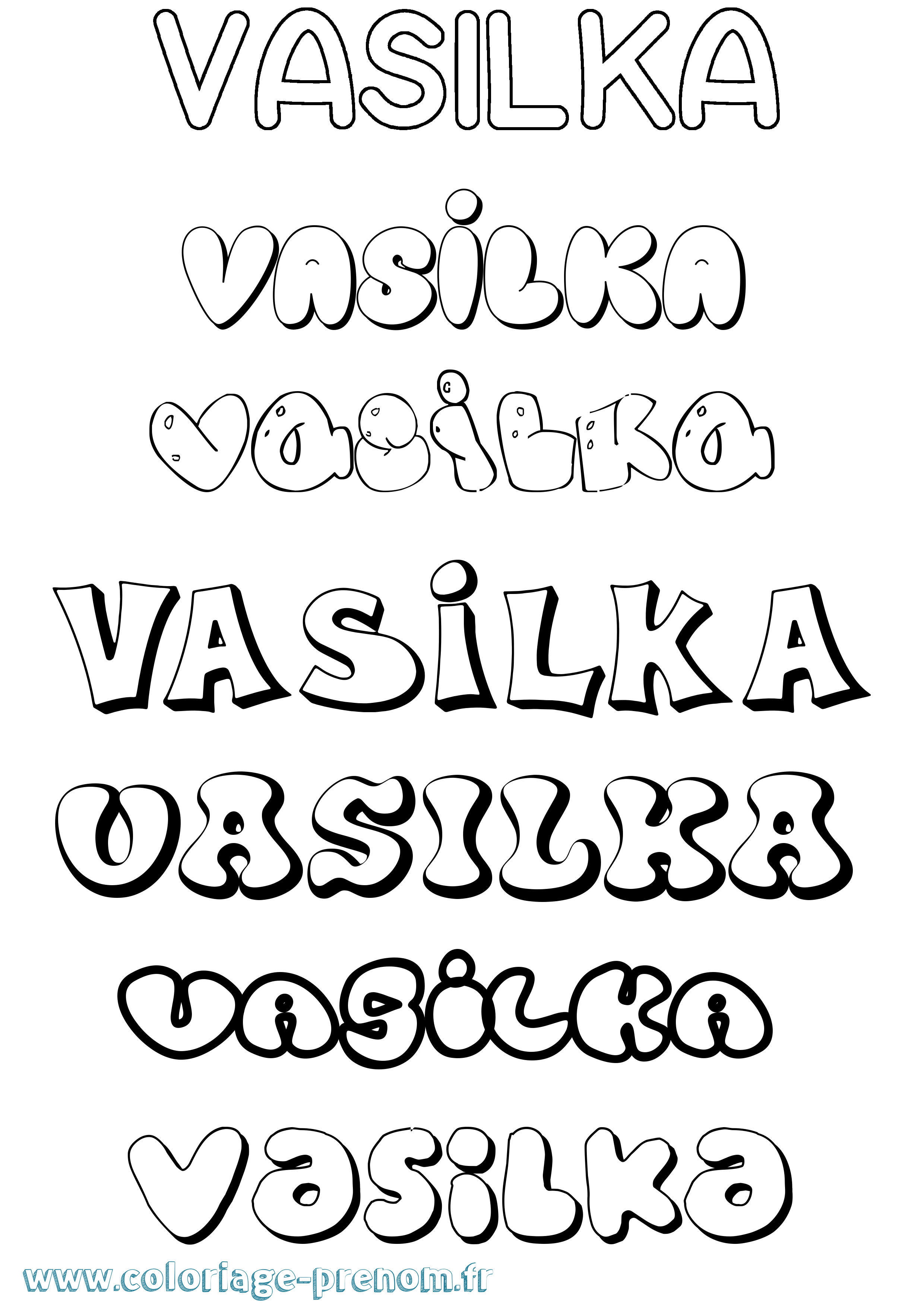 Coloriage Vasilka Bubble Coloriage prénom Vasilka Bubble