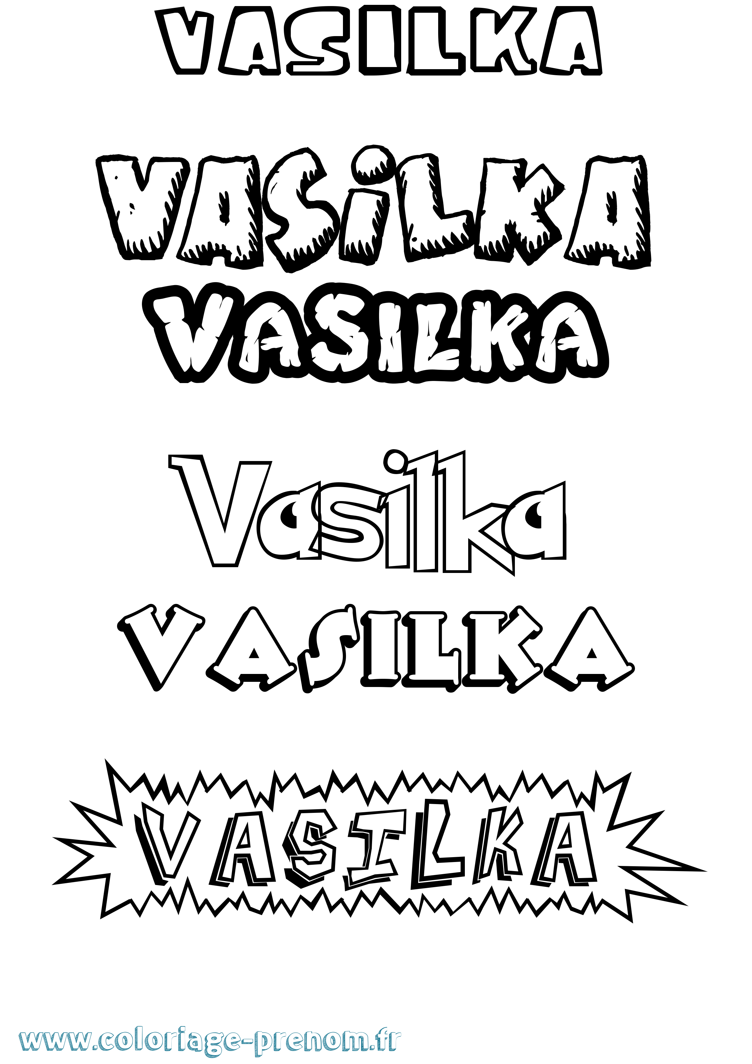Coloriage Vasilka Dessin Animé Coloriage prénom Vasilka Dessin Animé