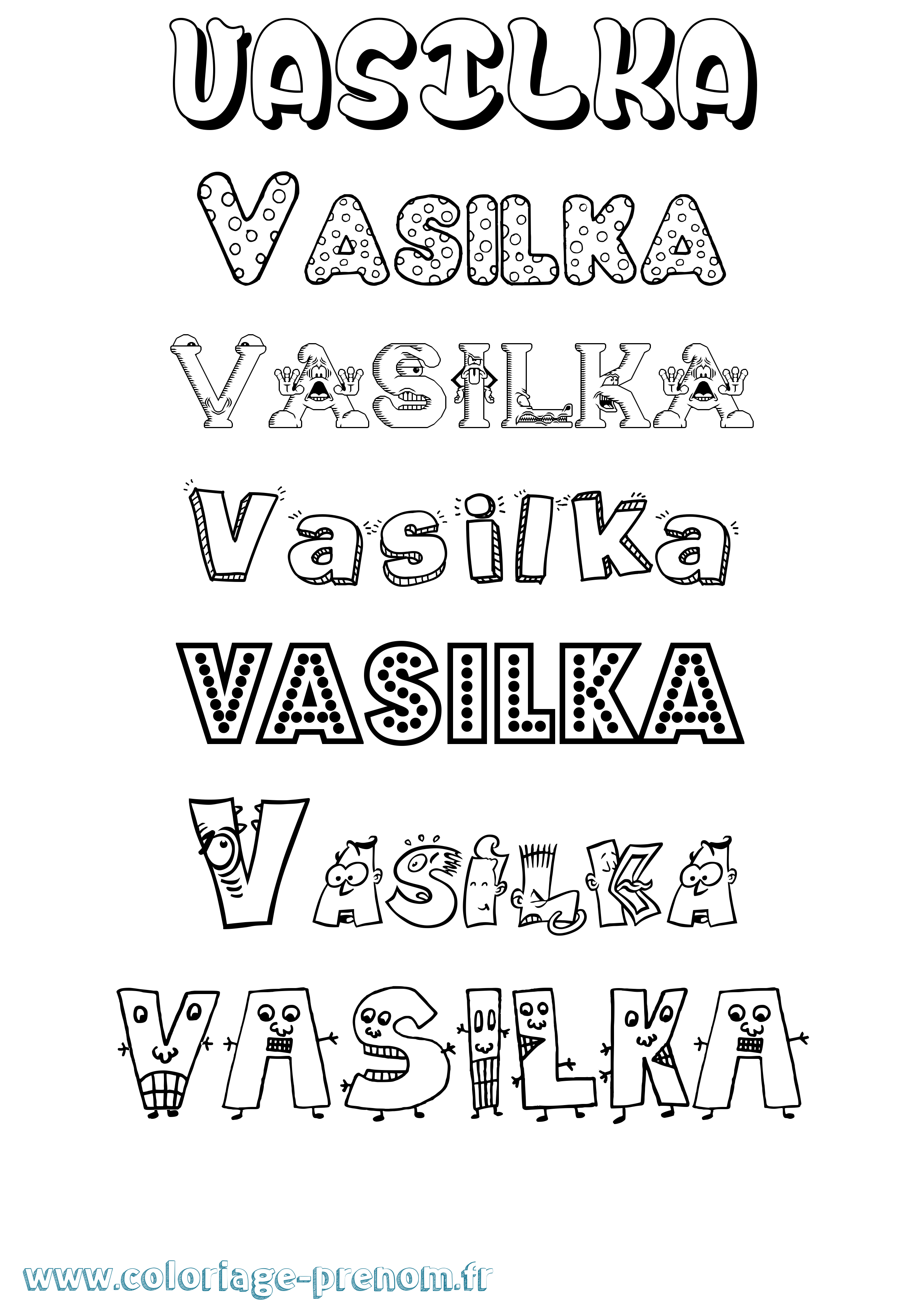 Coloriage Vasilka Fun Coloriage prénom Vasilka Fun