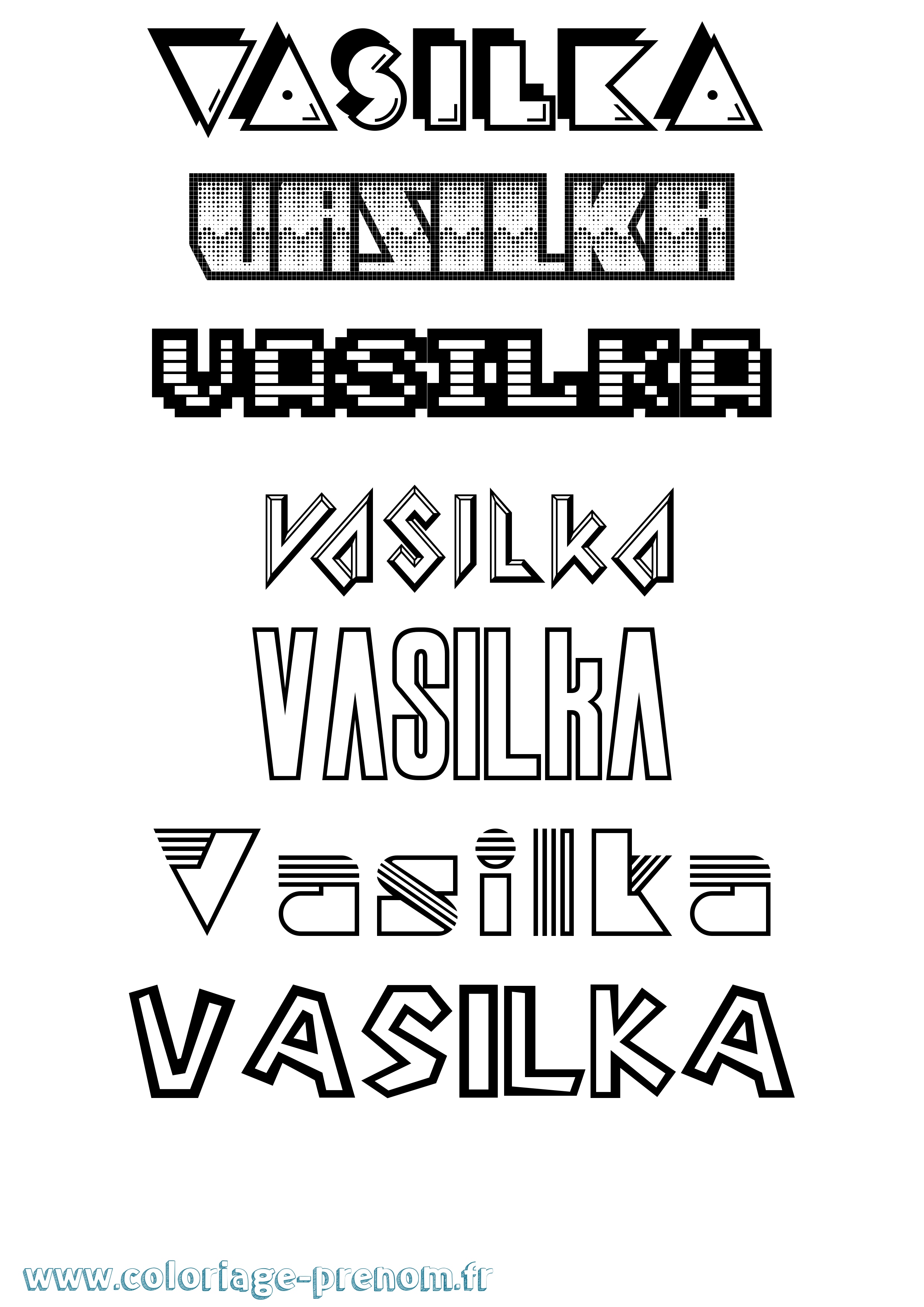 Coloriage Vasilka Jeux Vidéos Coloriage prénom Vasilka Jeux Vidéos