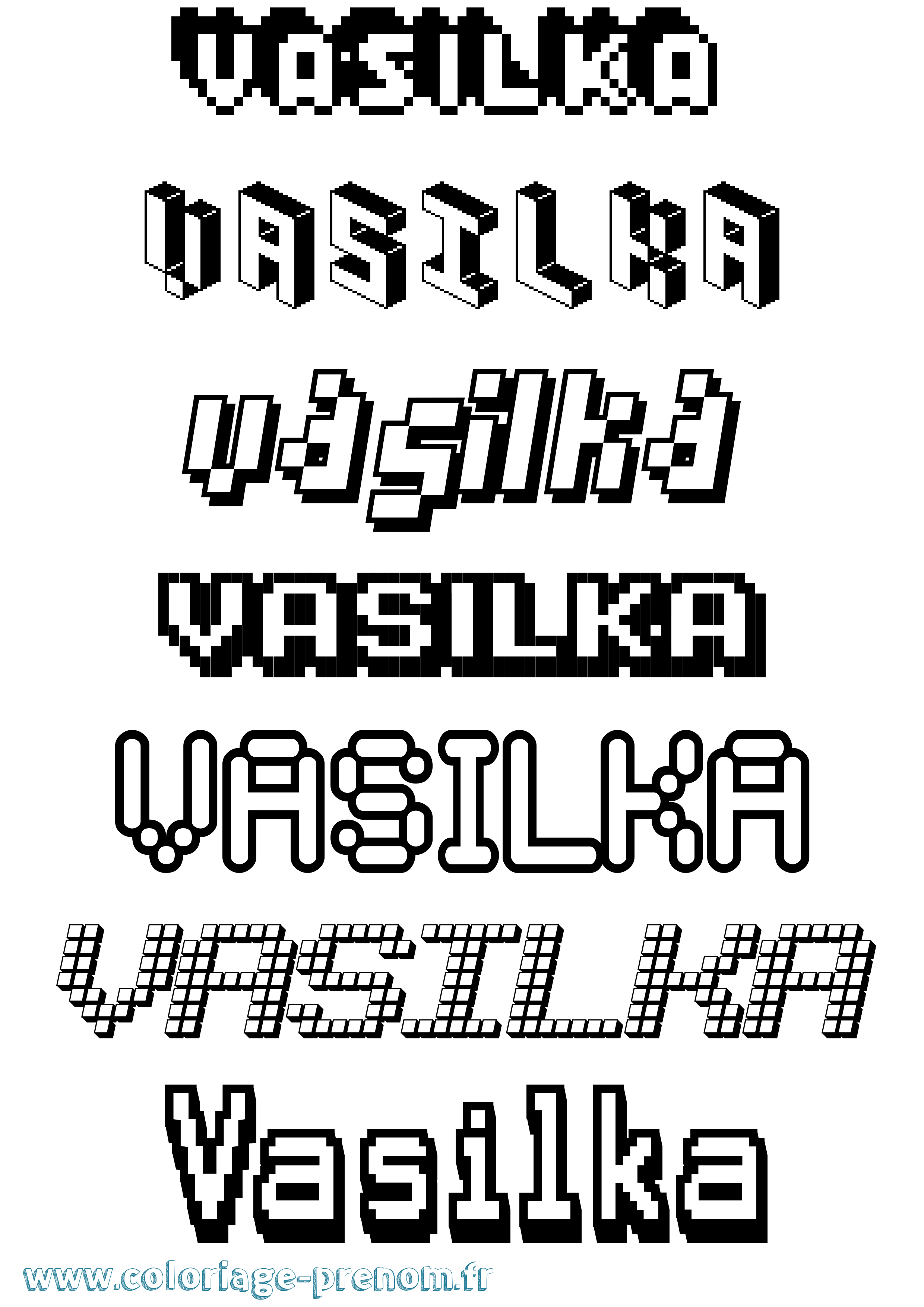 Coloriage Vasilka Pixel Coloriage prénom Vasilka Pixel