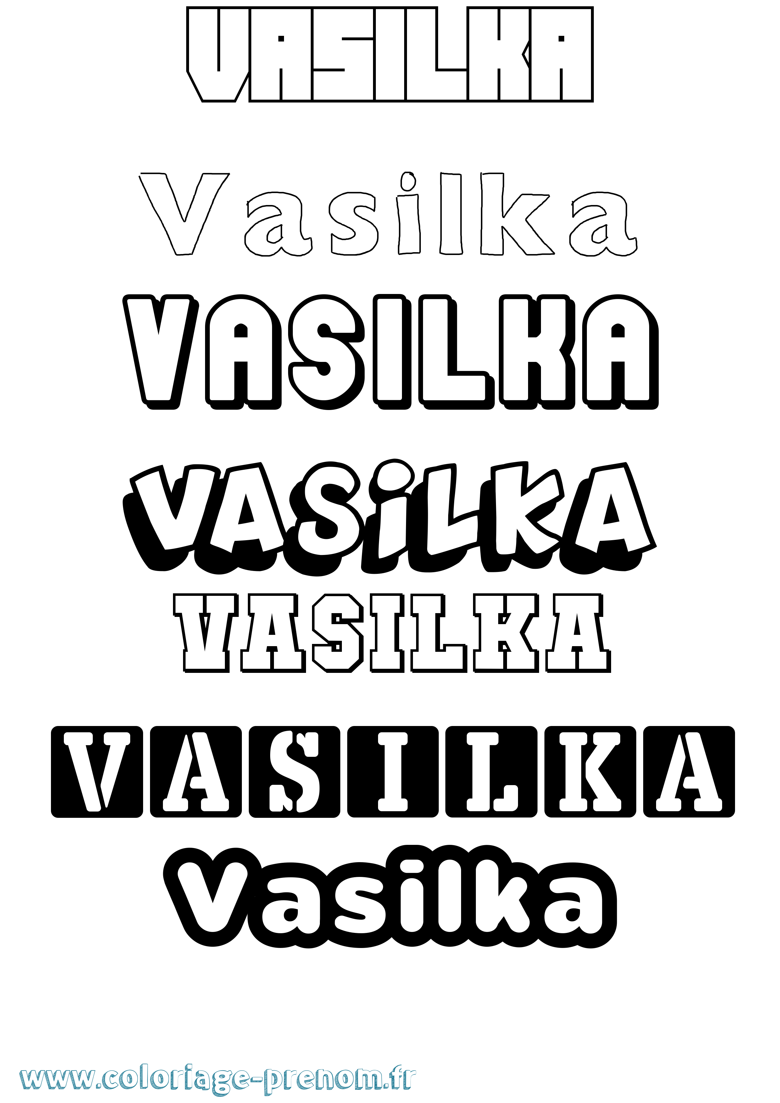 Coloriage Vasilka Simple Coloriage prénom Vasilka Simple