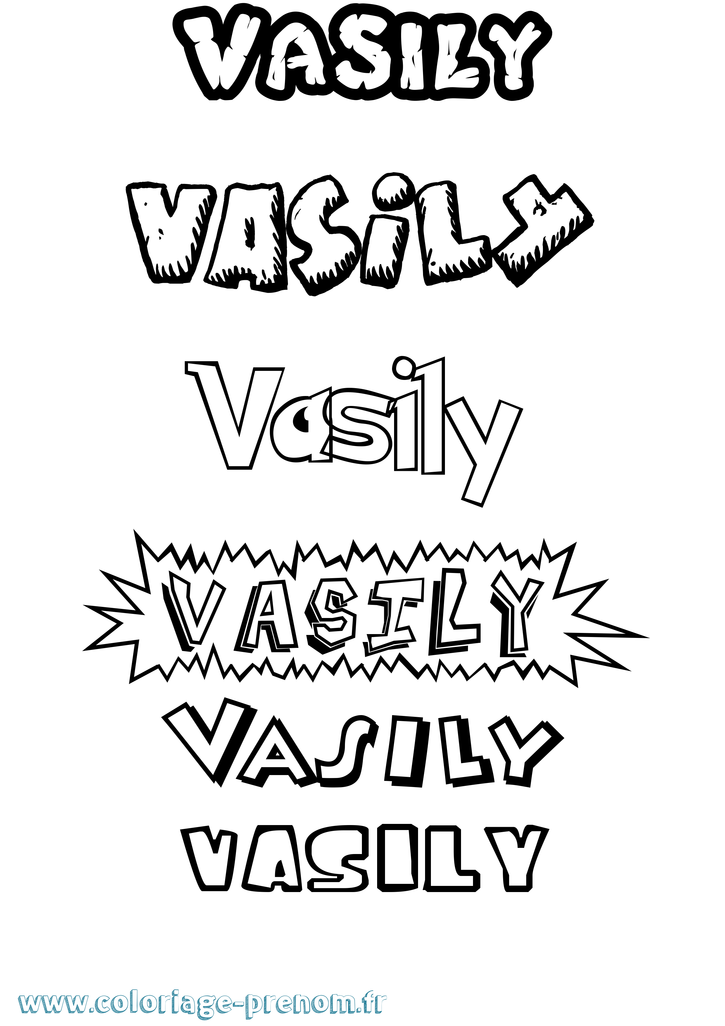 Coloriage Vasily Dessin Animé Coloriage prénom Vasily Dessin Animé