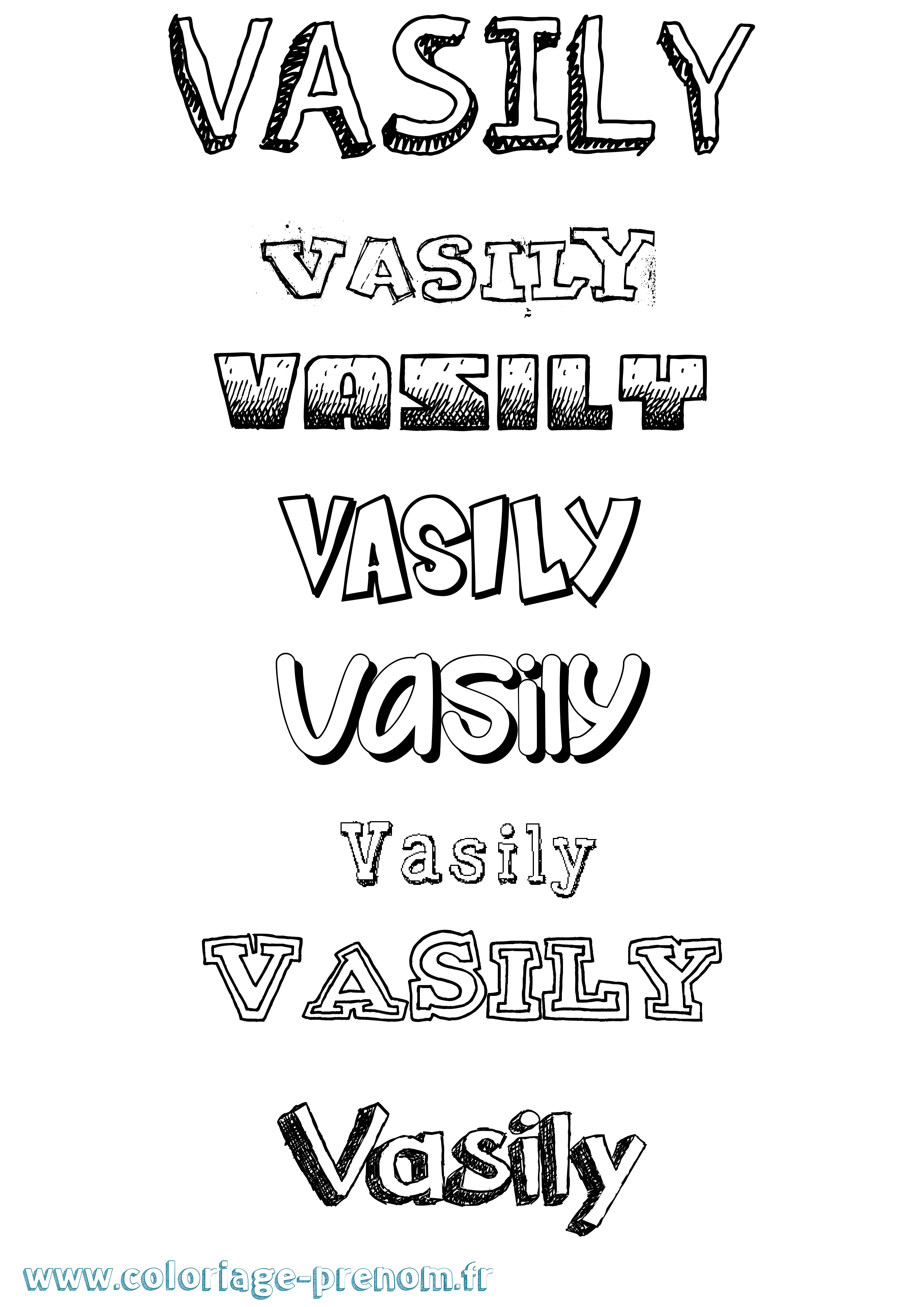 Coloriage Vasily Dessiné Coloriage prénom Vasily Dessiné