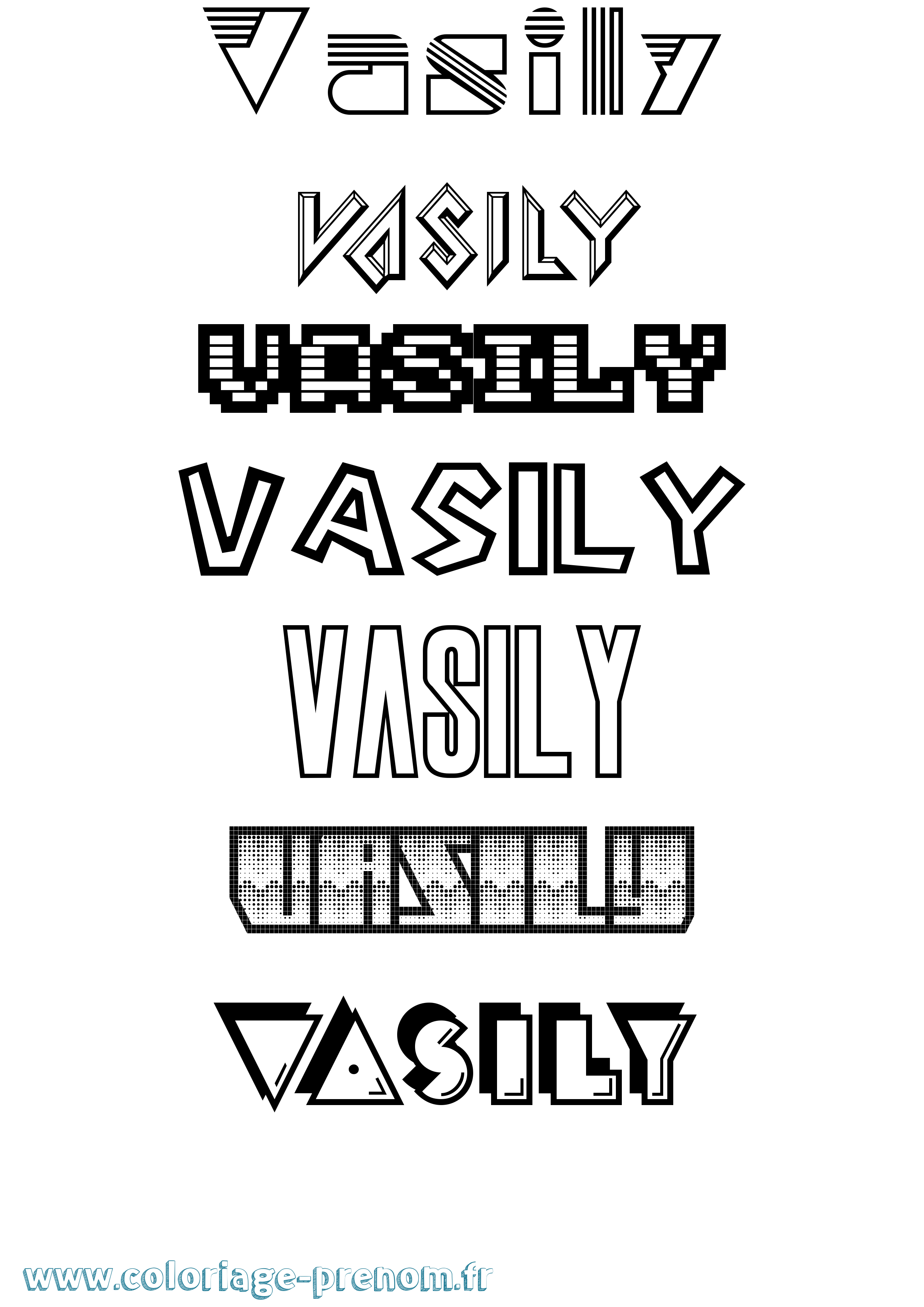 Coloriage Vasily Jeux Vidéos Coloriage prénom Vasily Jeux Vidéos