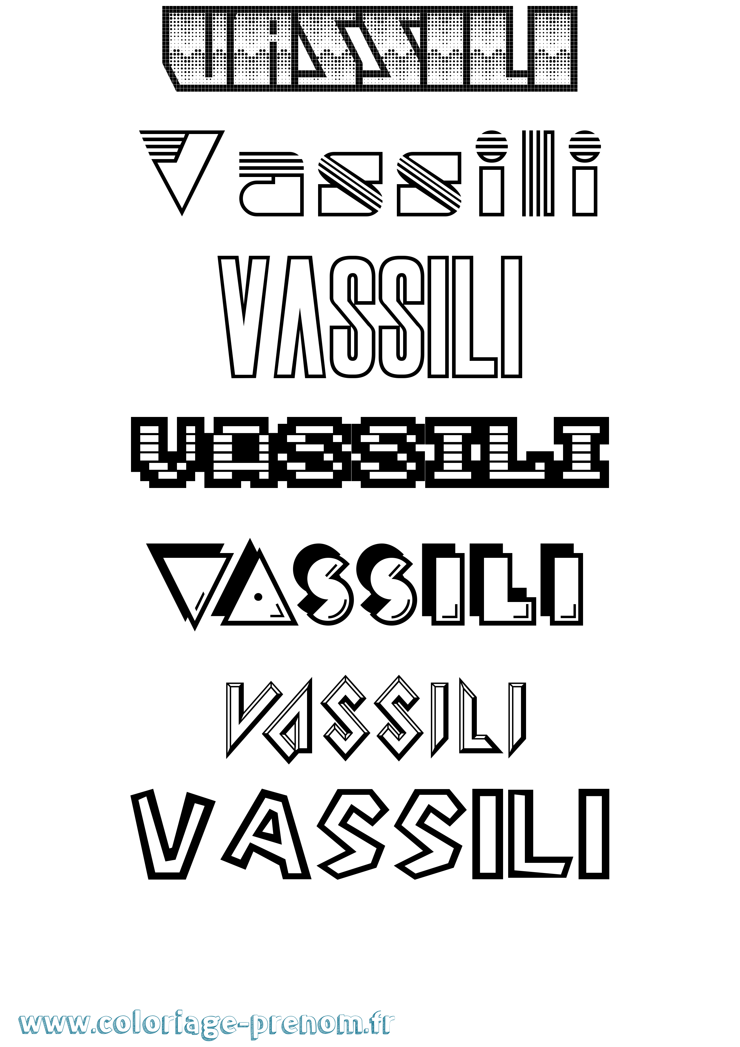 Coloriage prénom Vassili Jeux Vidéos