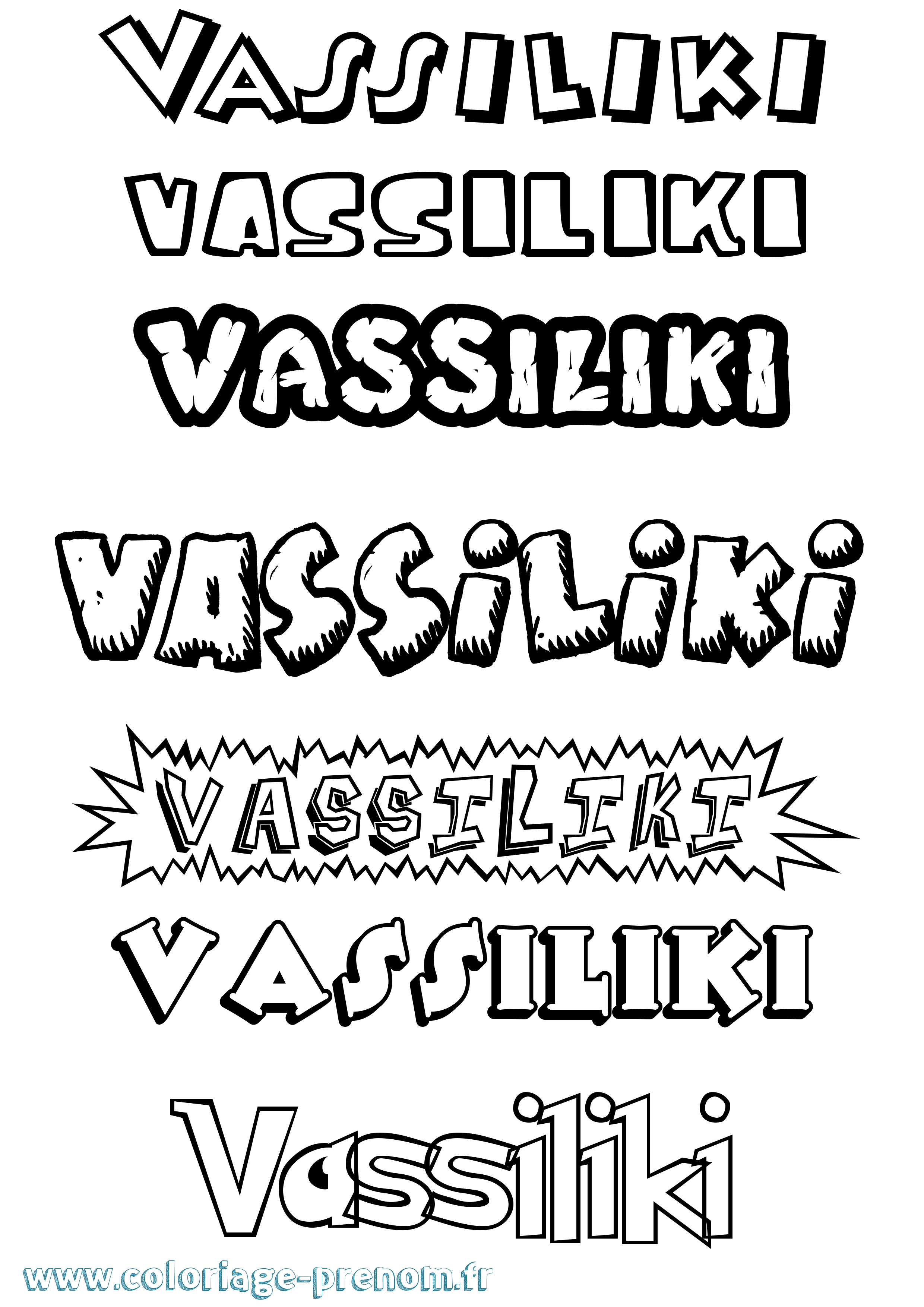 Coloriage Vassiliki Dessin Animé Coloriage prénom Vassiliki Dessin Animé