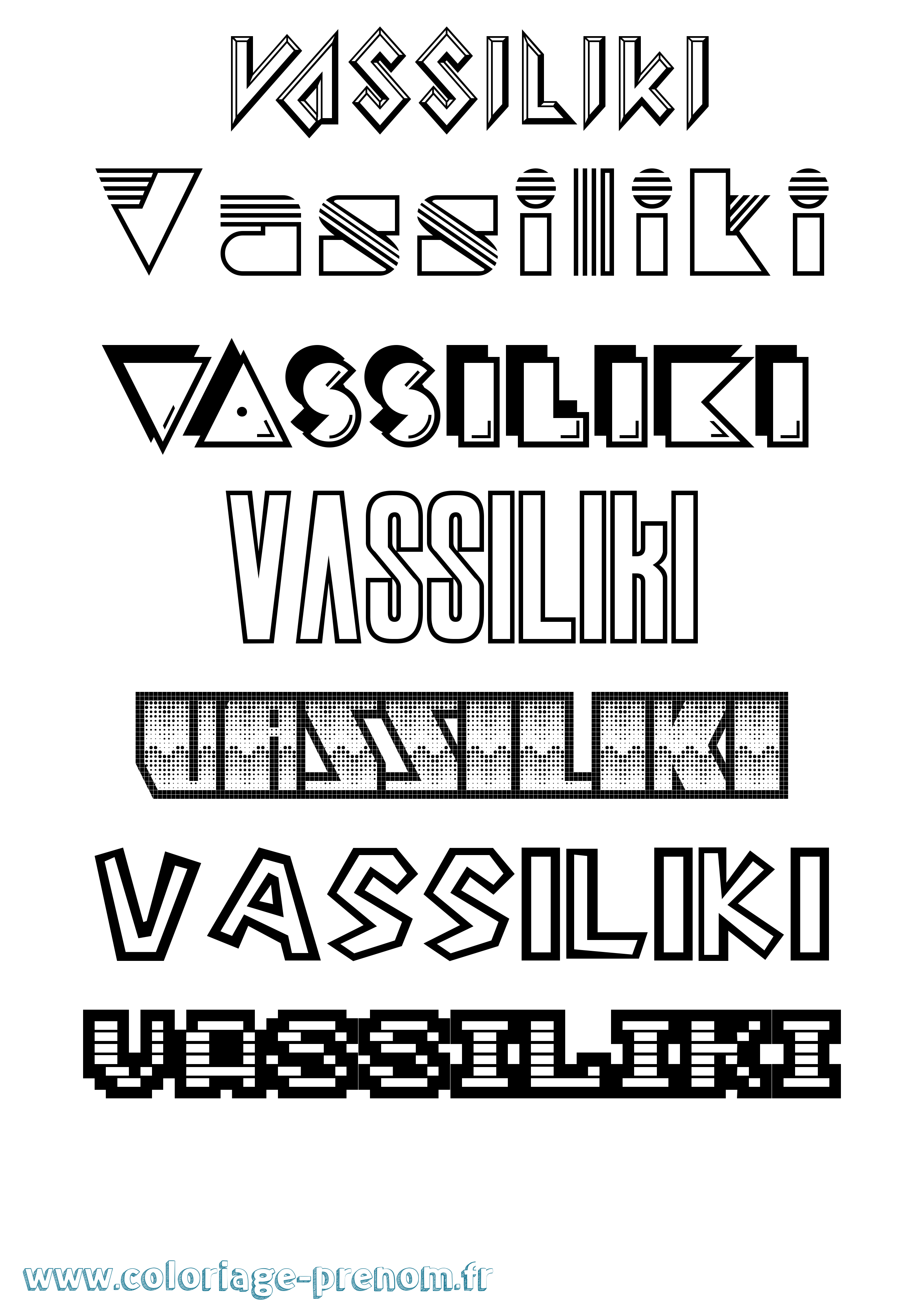 Coloriage prénom Vassiliki Jeux Vidéos