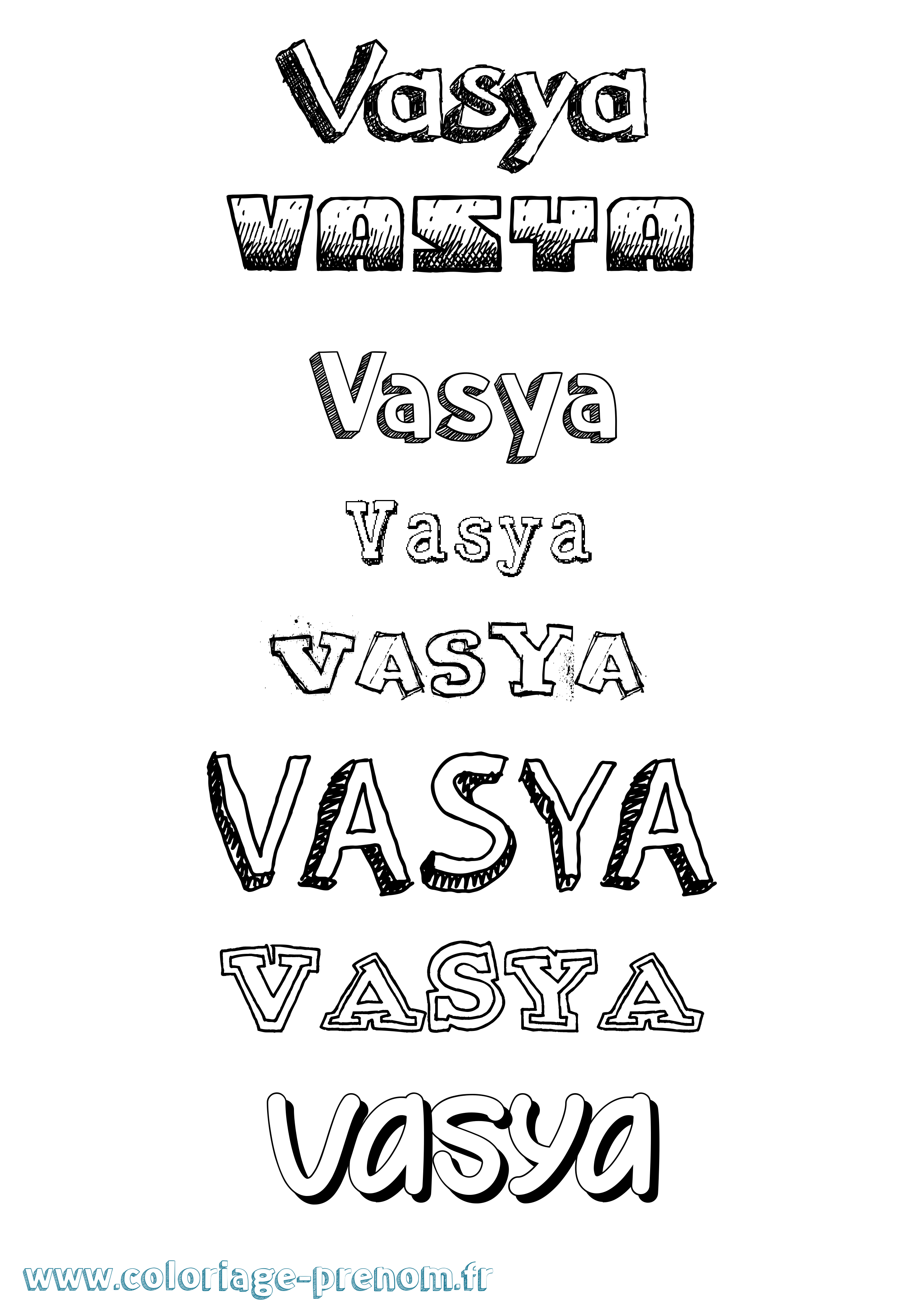Coloriage Vasya Dessiné Coloriage prénom Vasya Dessiné