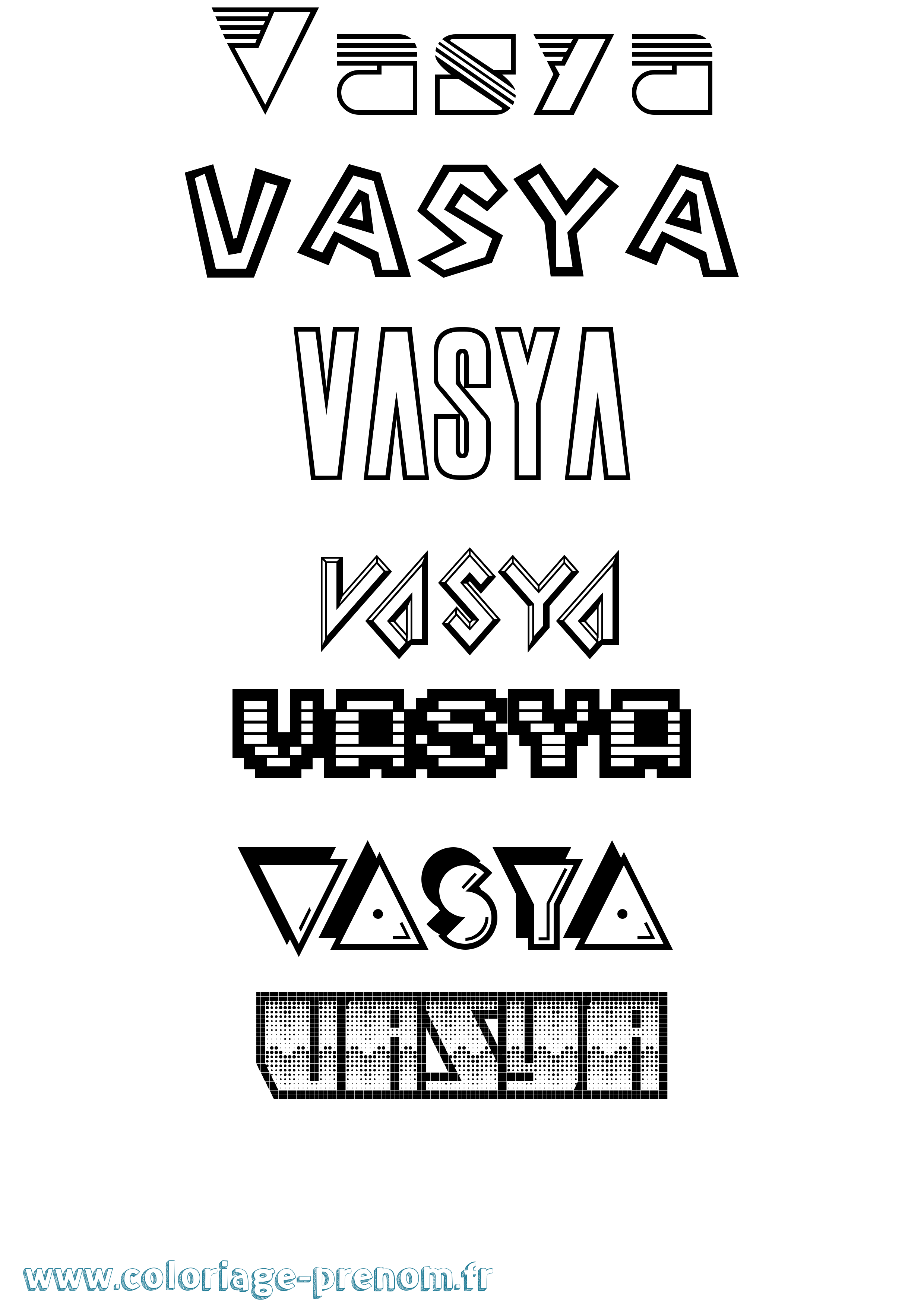 Coloriage prénom Vasya Jeux Vidéos