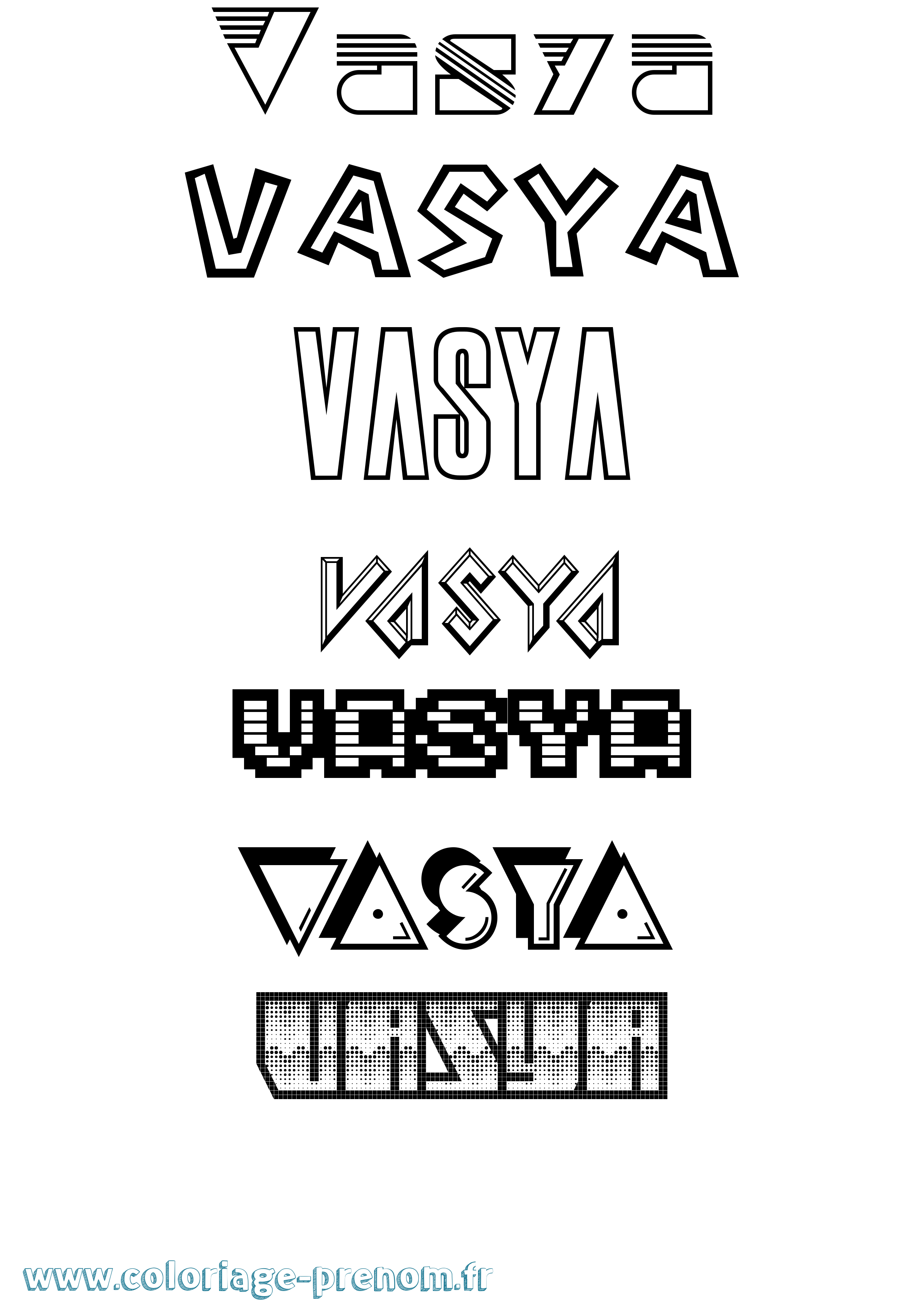 Coloriage Vasya Jeux Vidéos Coloriage prénom Vasya Jeux Vidéos
