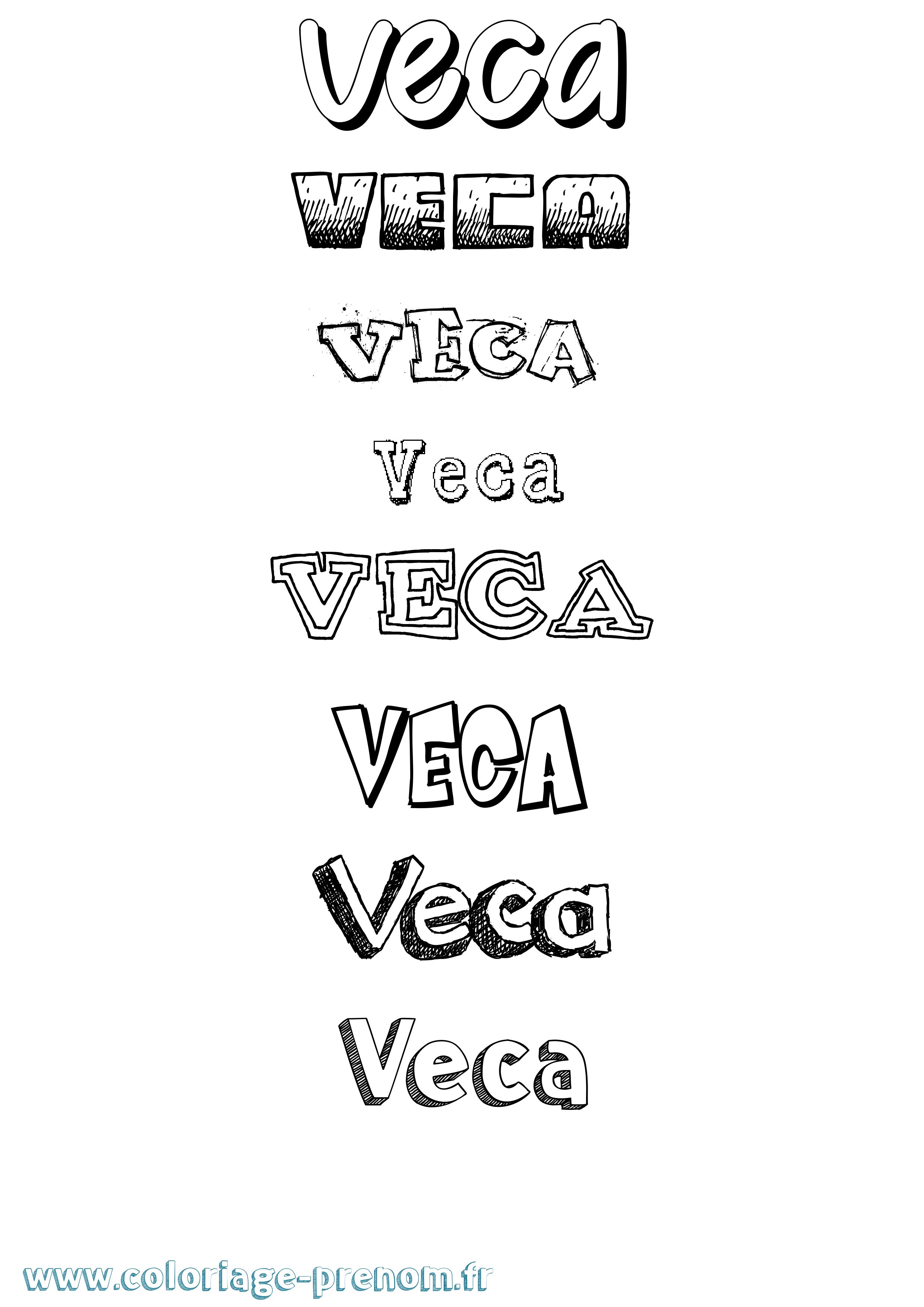 Coloriage Veca Dessiné Coloriage prénom Veca Dessiné
