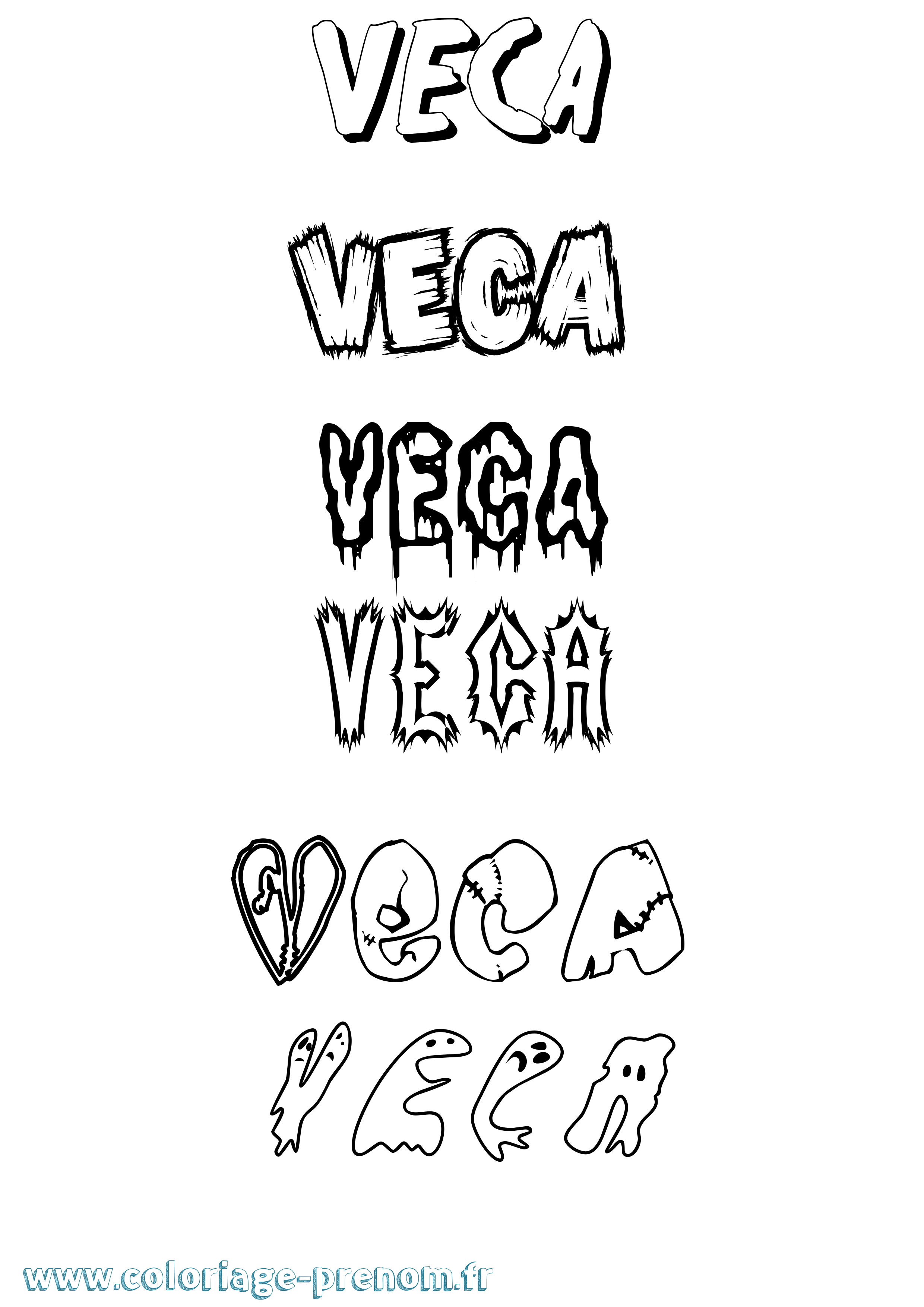 Coloriage Veca Frisson Coloriage prénom Veca Frisson