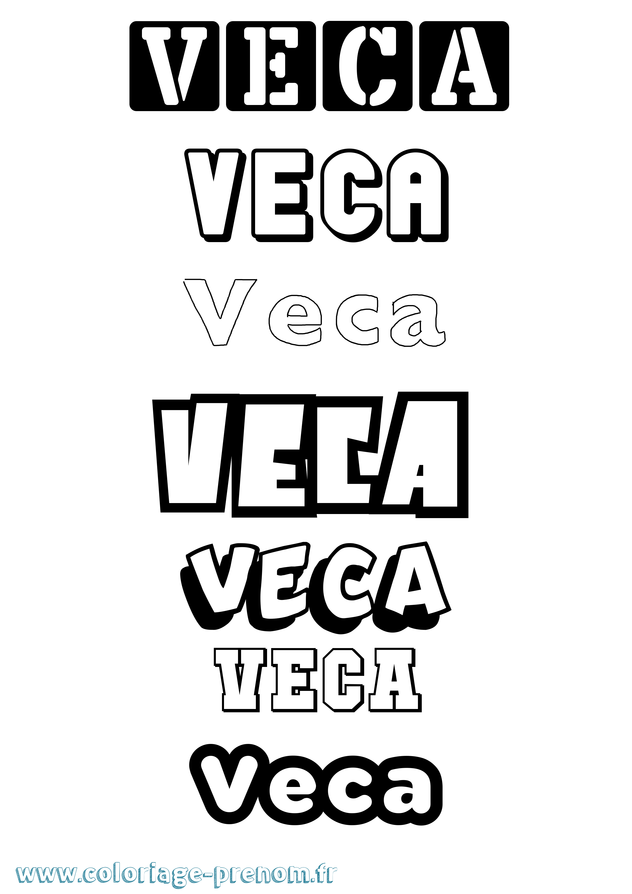 Coloriage Veca Simple Coloriage prénom Veca Simple