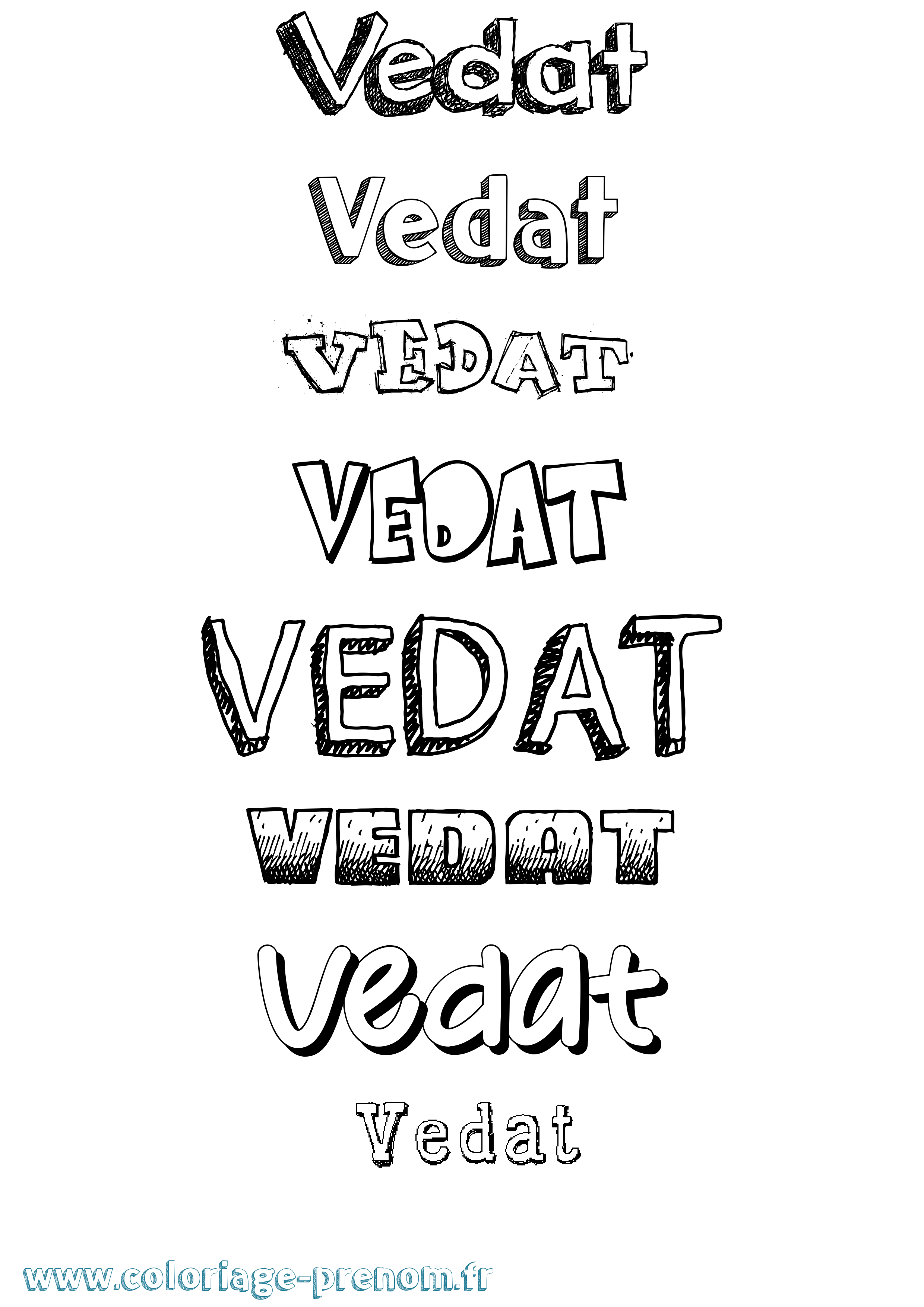 Coloriage prénom Vedat Dessiné