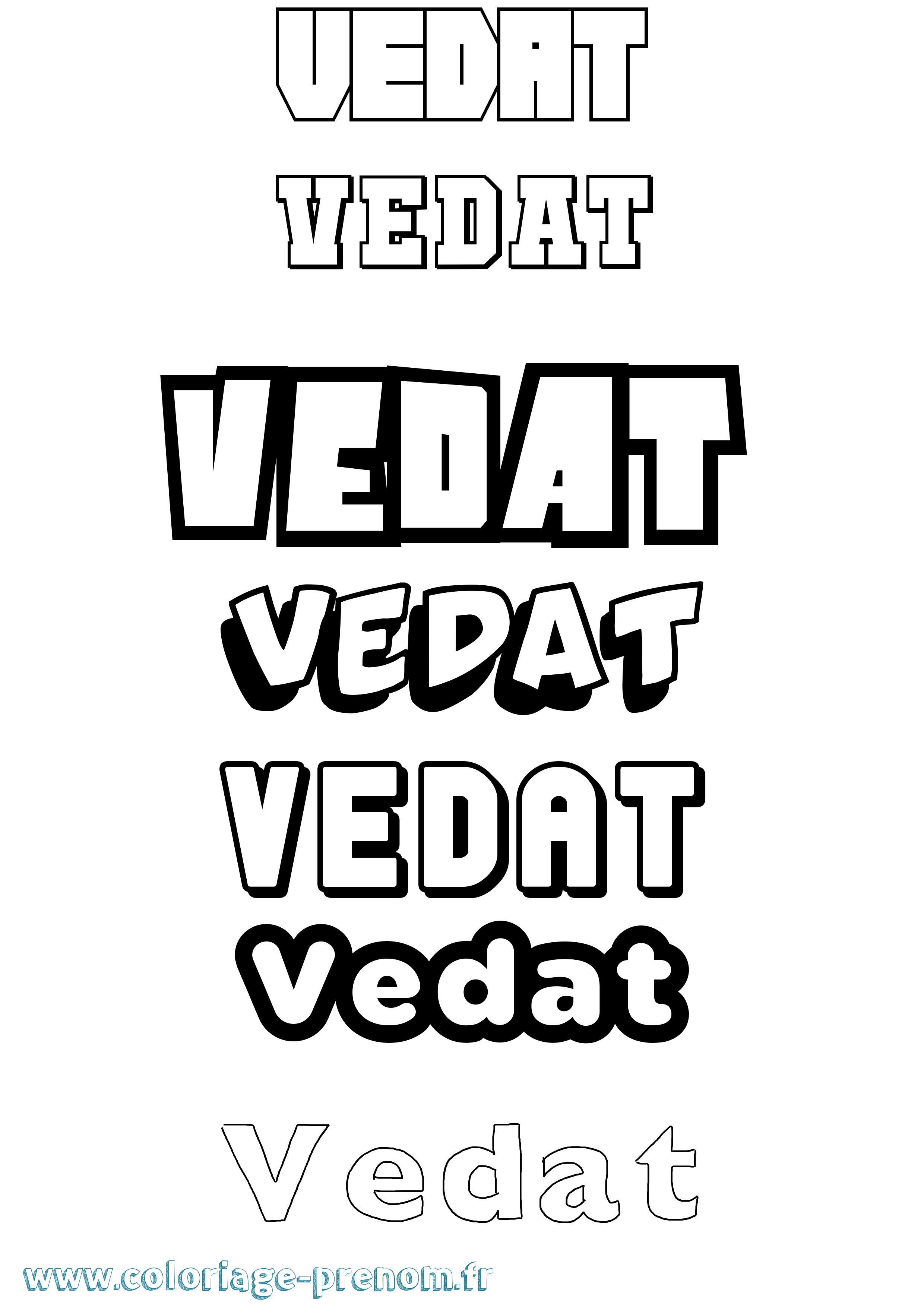 Coloriage prénom Vedat Simple
