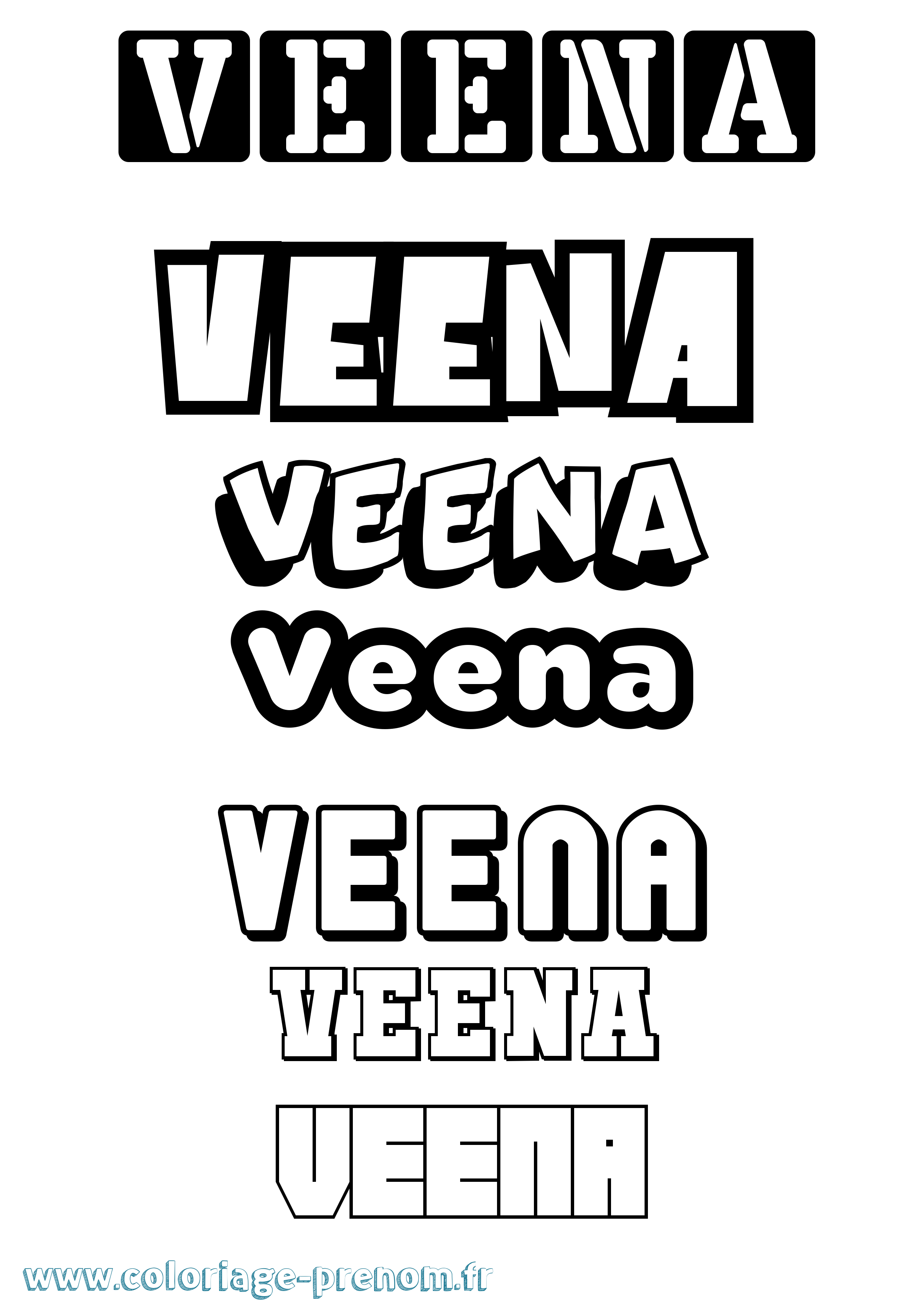 Coloriage prénom Veena Simple