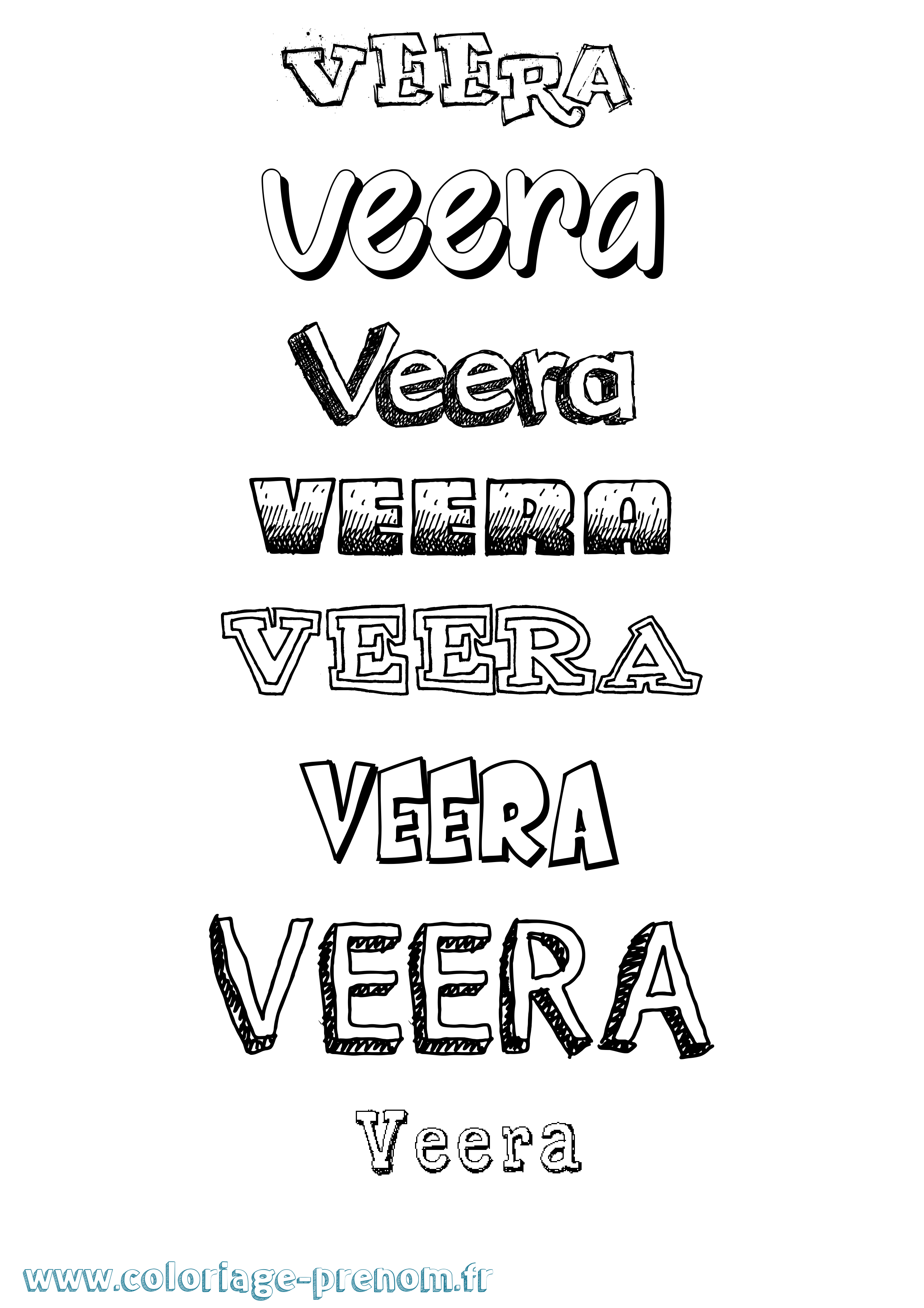 Coloriage Veera Dessiné Coloriage prénom Veera Dessiné