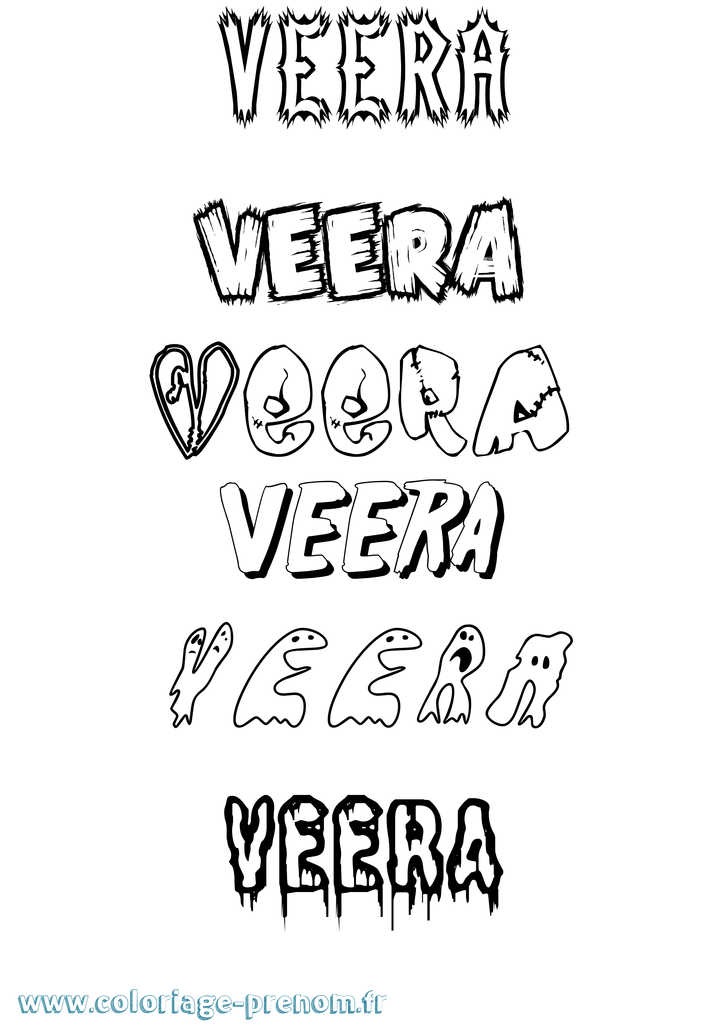 Coloriage Veera Frisson Coloriage prénom Veera Frisson