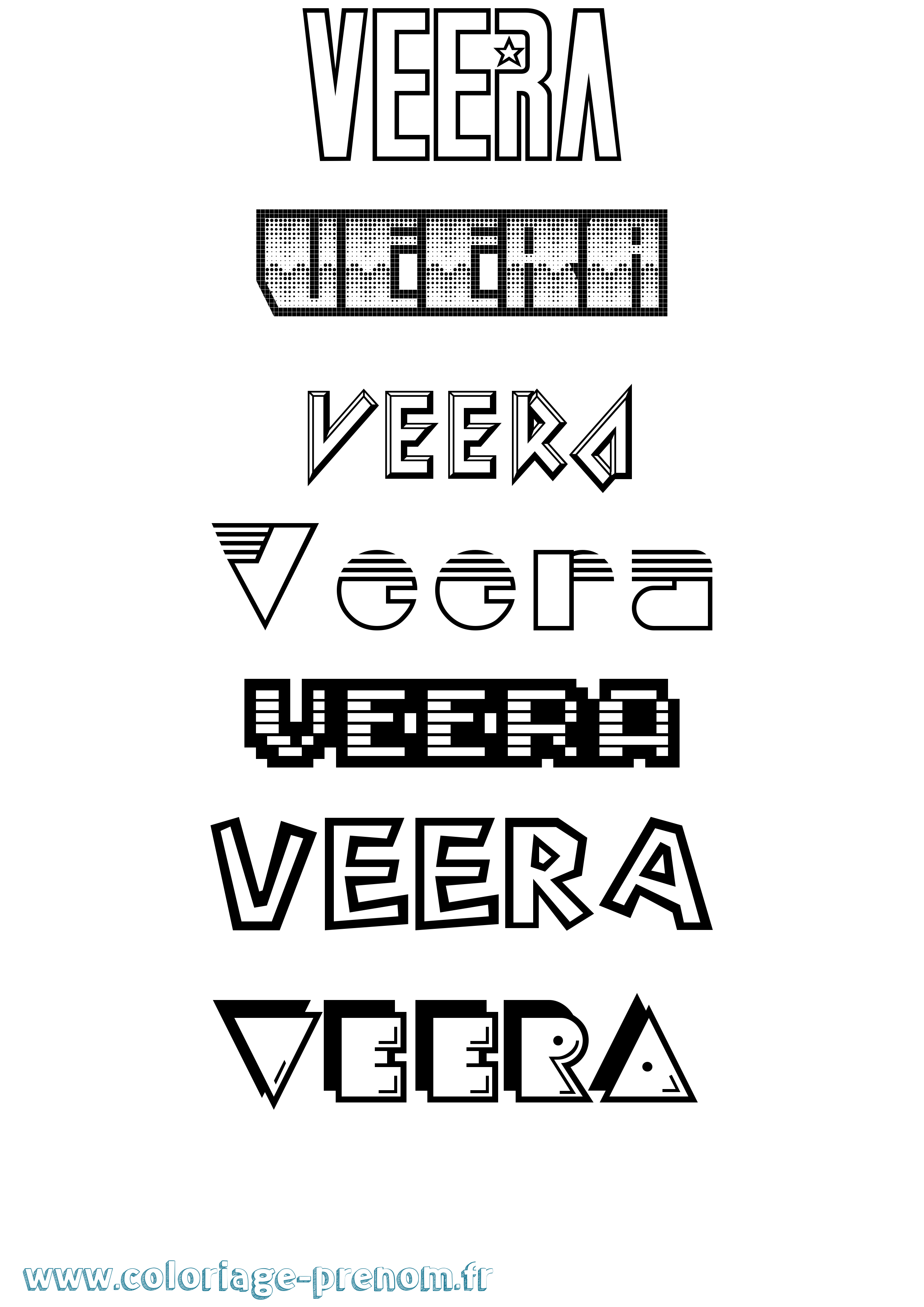 Coloriage Veera Jeux Vidéos Coloriage prénom Veera Jeux Vidéos