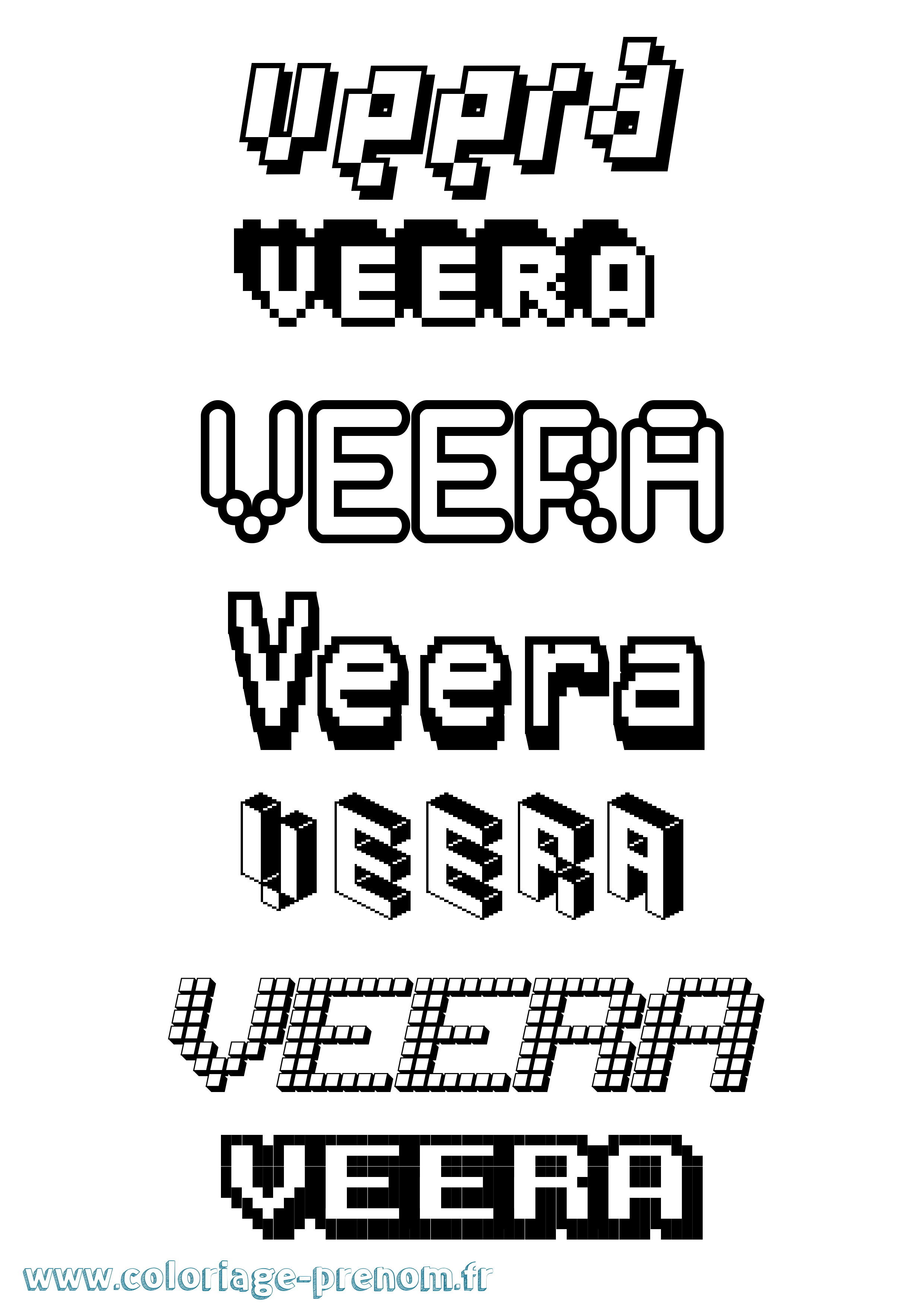 Coloriage Veera Pixel Coloriage prénom Veera Pixel