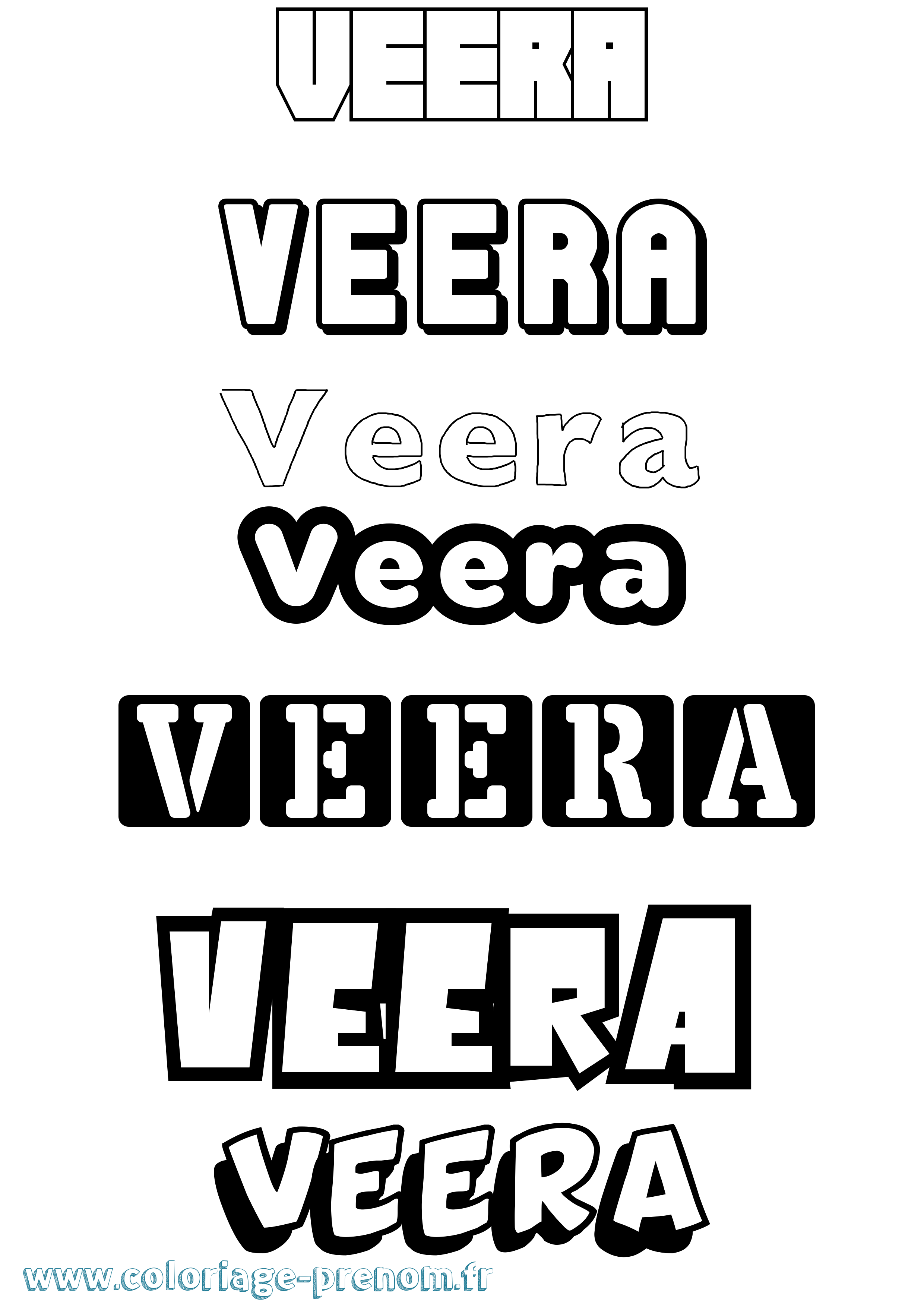 Coloriage Veera Simple Coloriage prénom Veera Simple