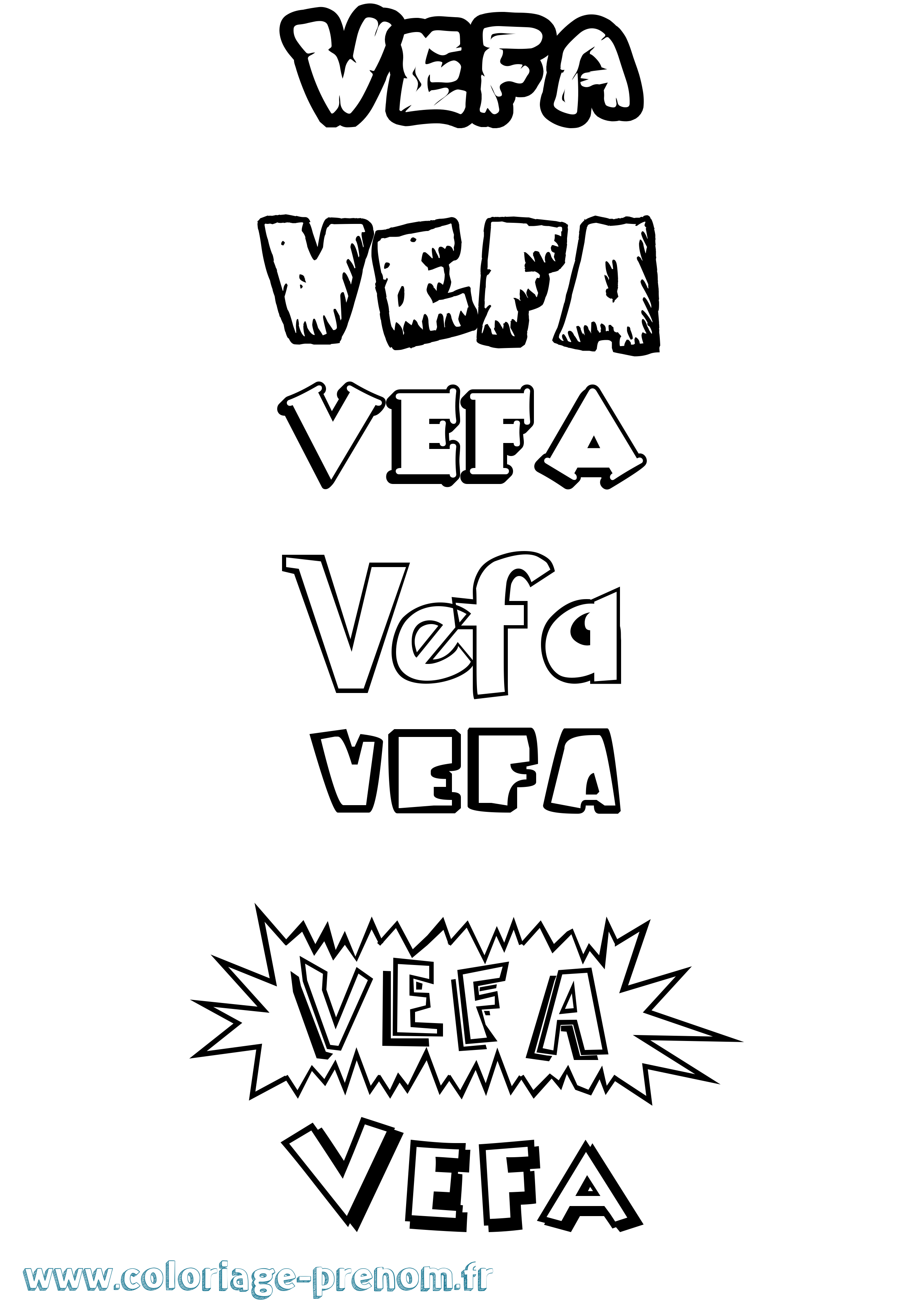 Coloriage Vefa Dessin Animé Coloriage prénom Vefa Dessin Animé