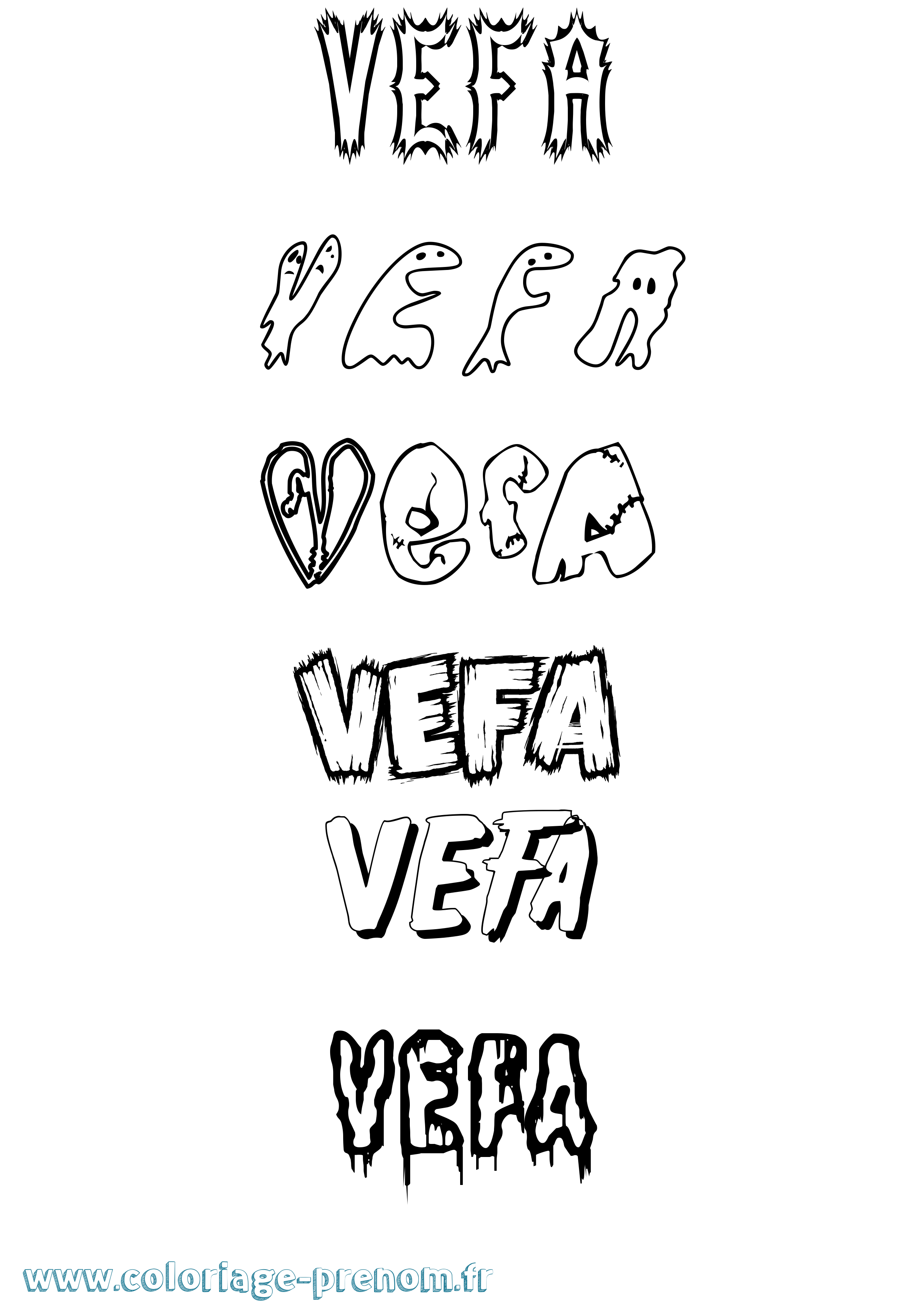 Coloriage Vefa Frisson Coloriage prénom Vefa Frisson