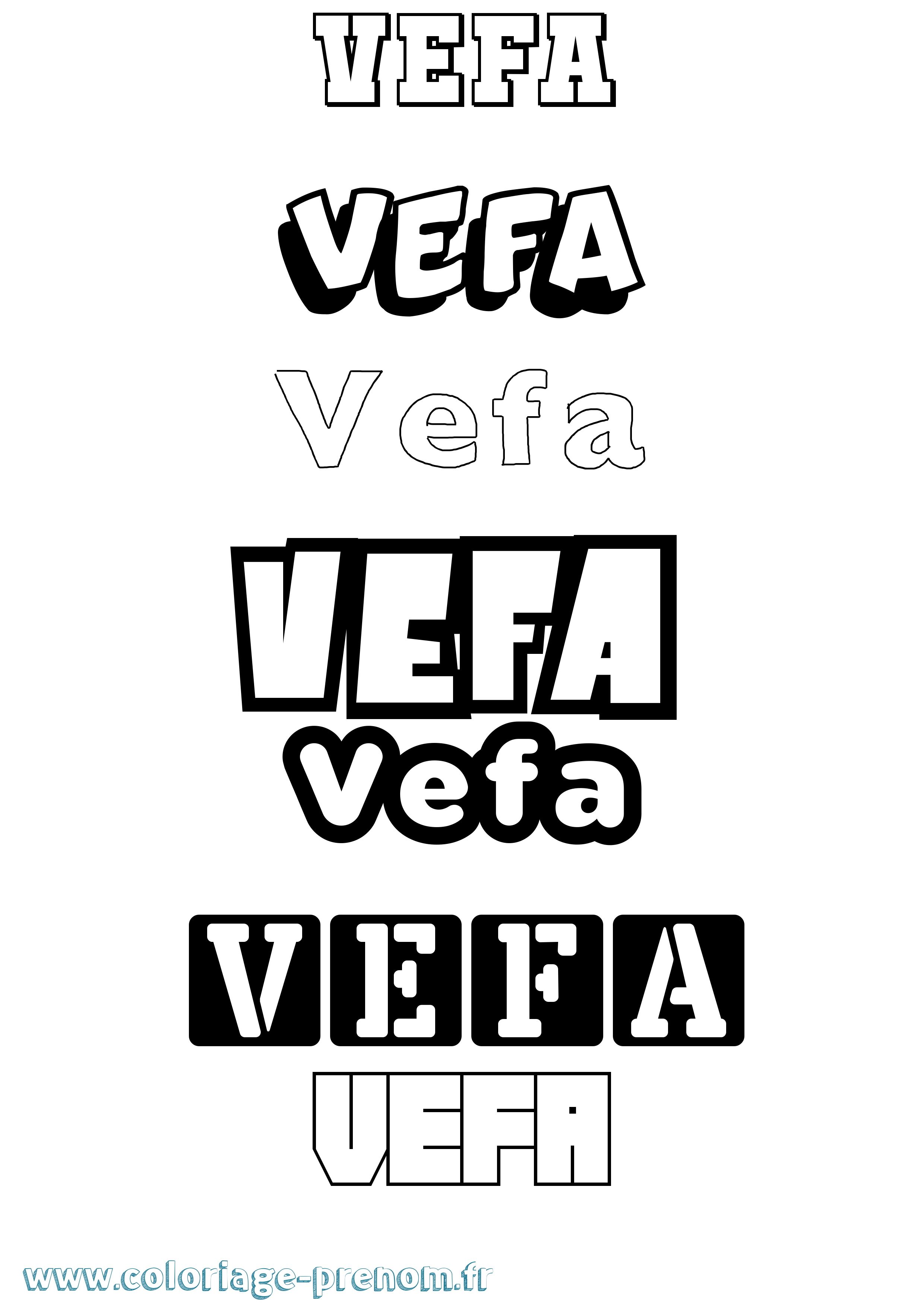 Coloriage Vefa Simple Coloriage prénom Vefa Simple