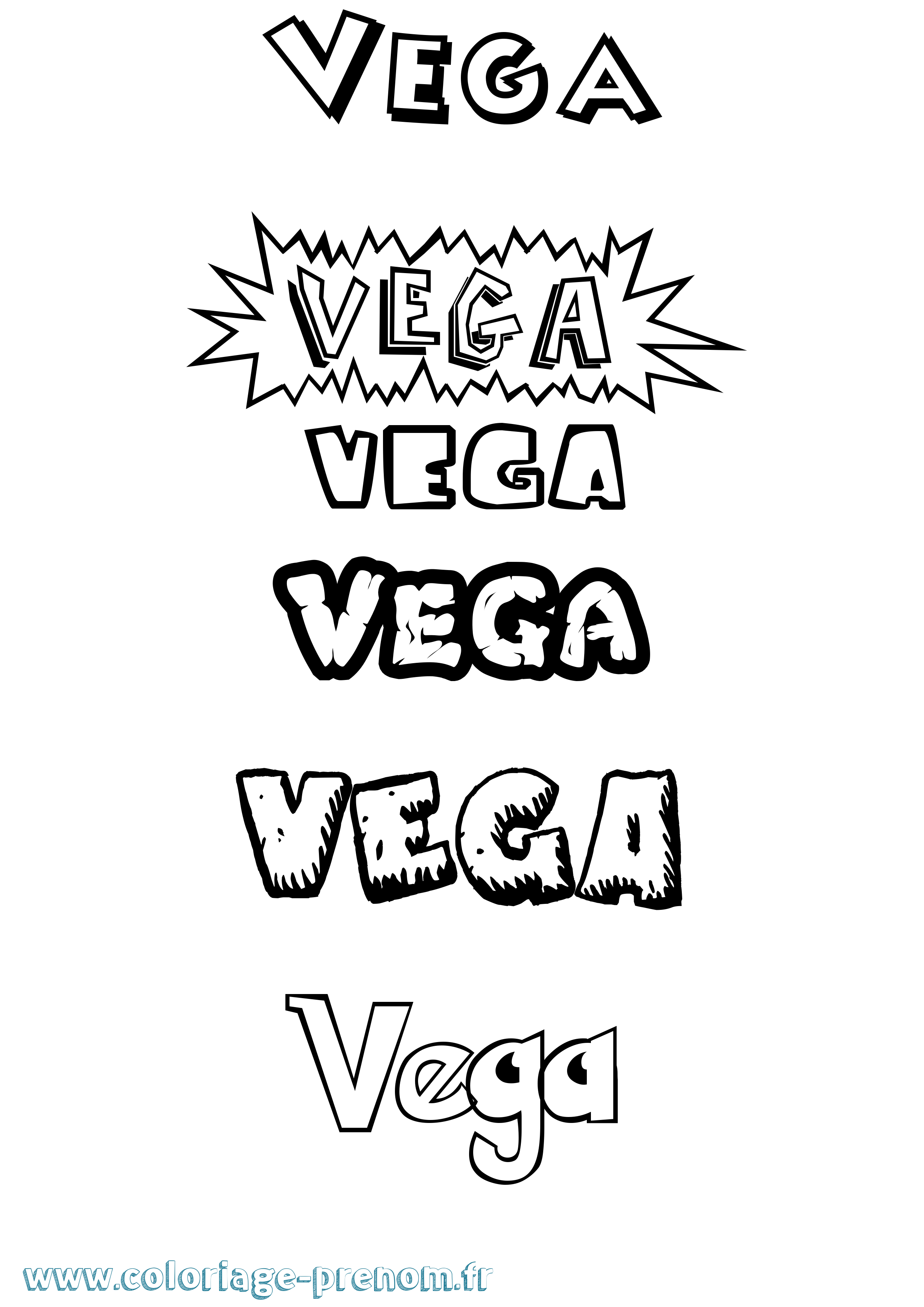 Coloriage Vega Dessin Animé Coloriage prénom Vega Dessin Animé