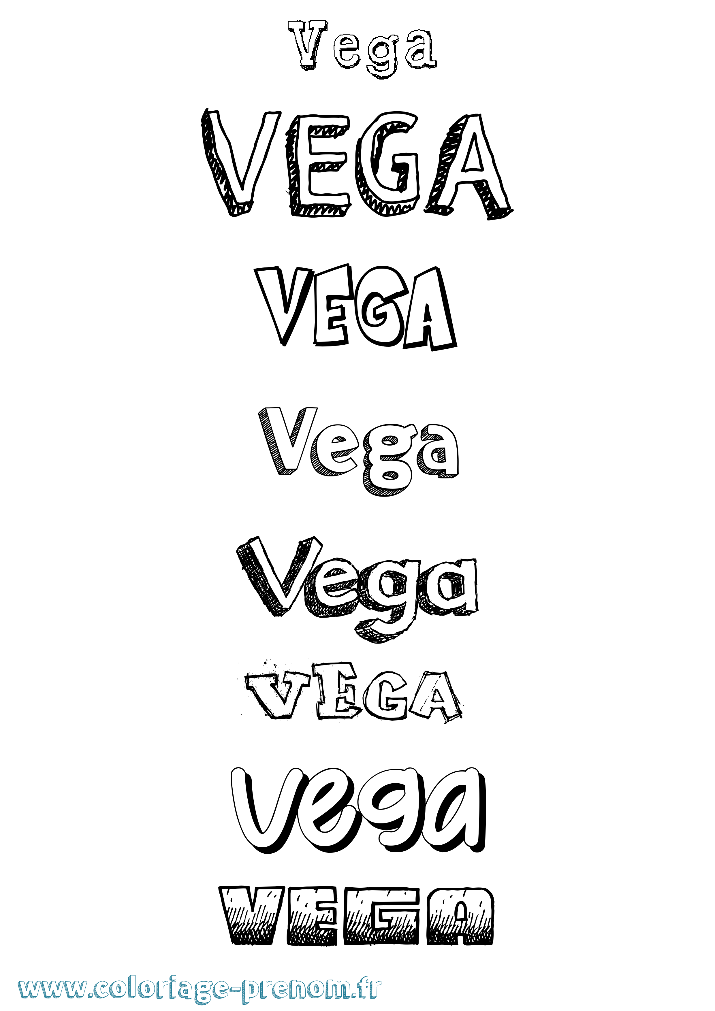 Coloriage Vega Dessiné Coloriage prénom Vega Dessiné