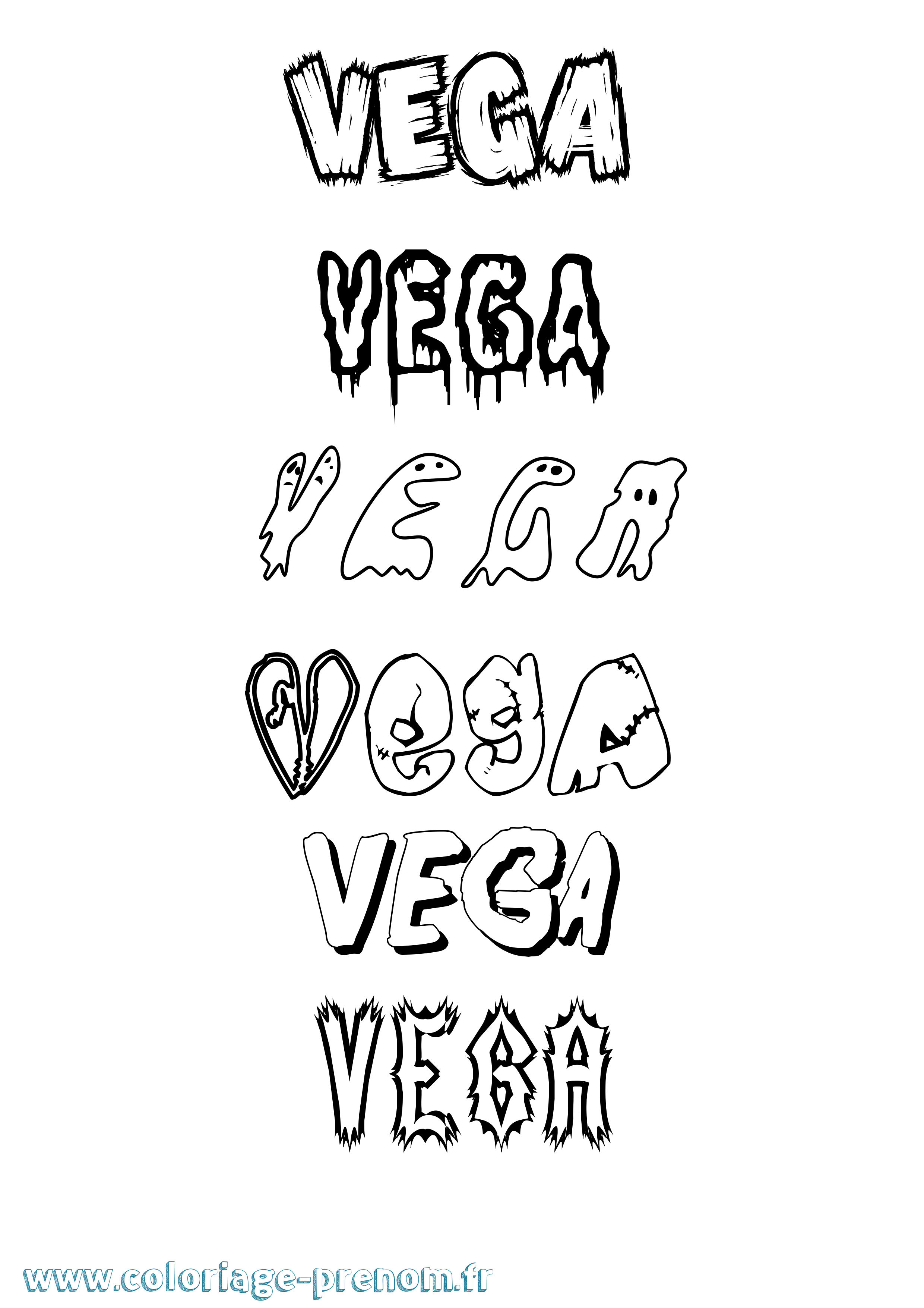 Coloriage Vega Frisson Coloriage prénom Vega Frisson