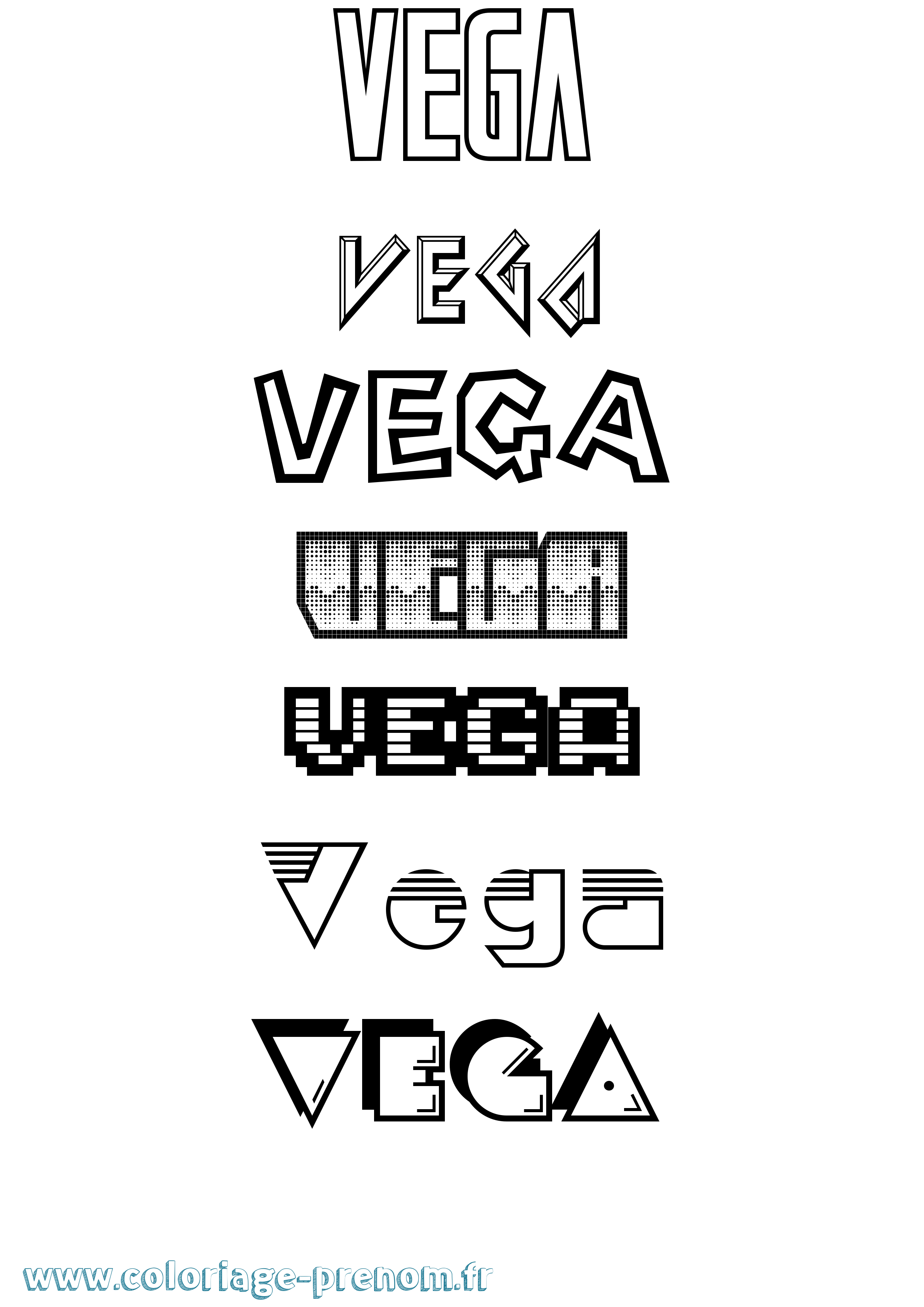 Coloriage prénom Vega Jeux Vidéos