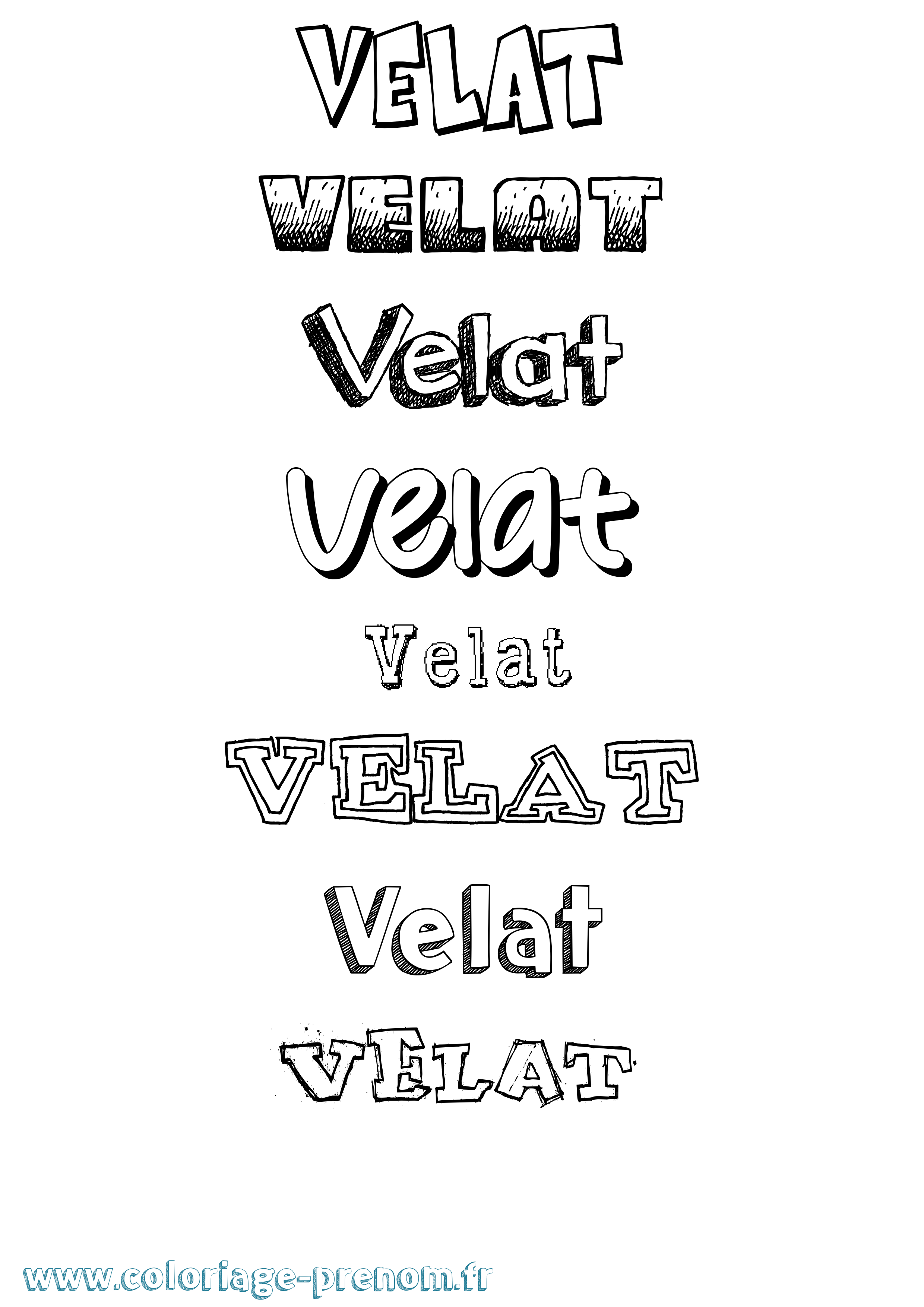 Coloriage prénom Velat Dessiné
