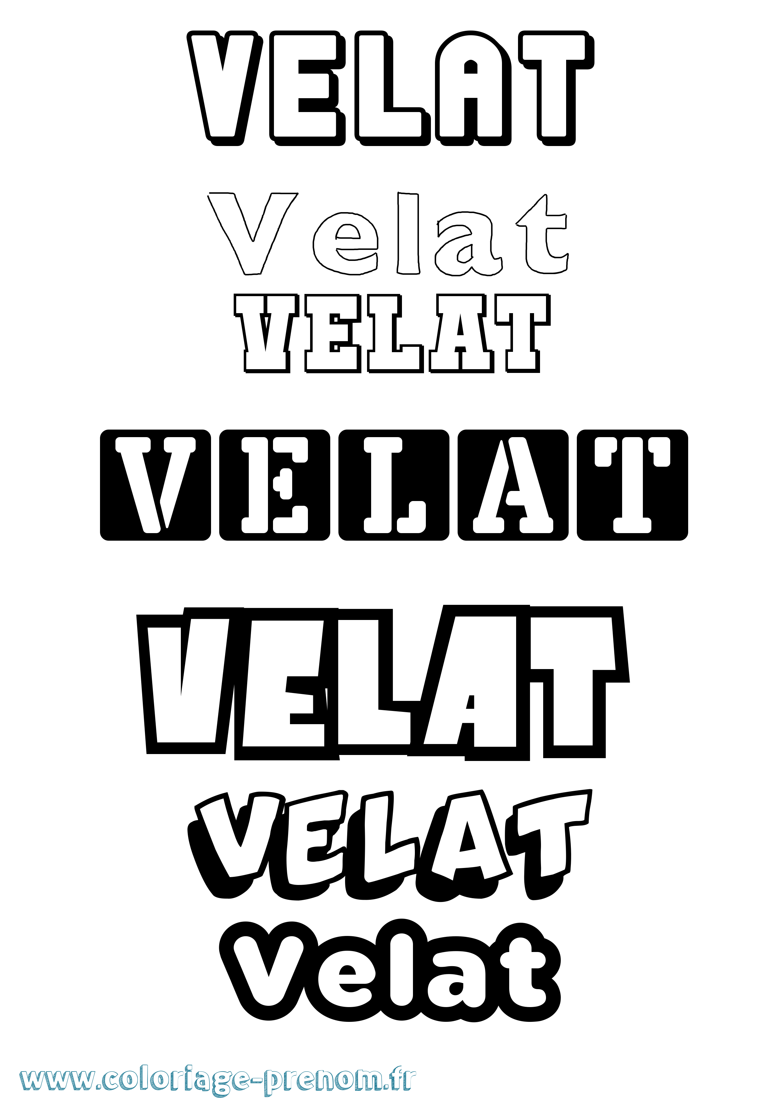 Coloriage prénom Velat Simple