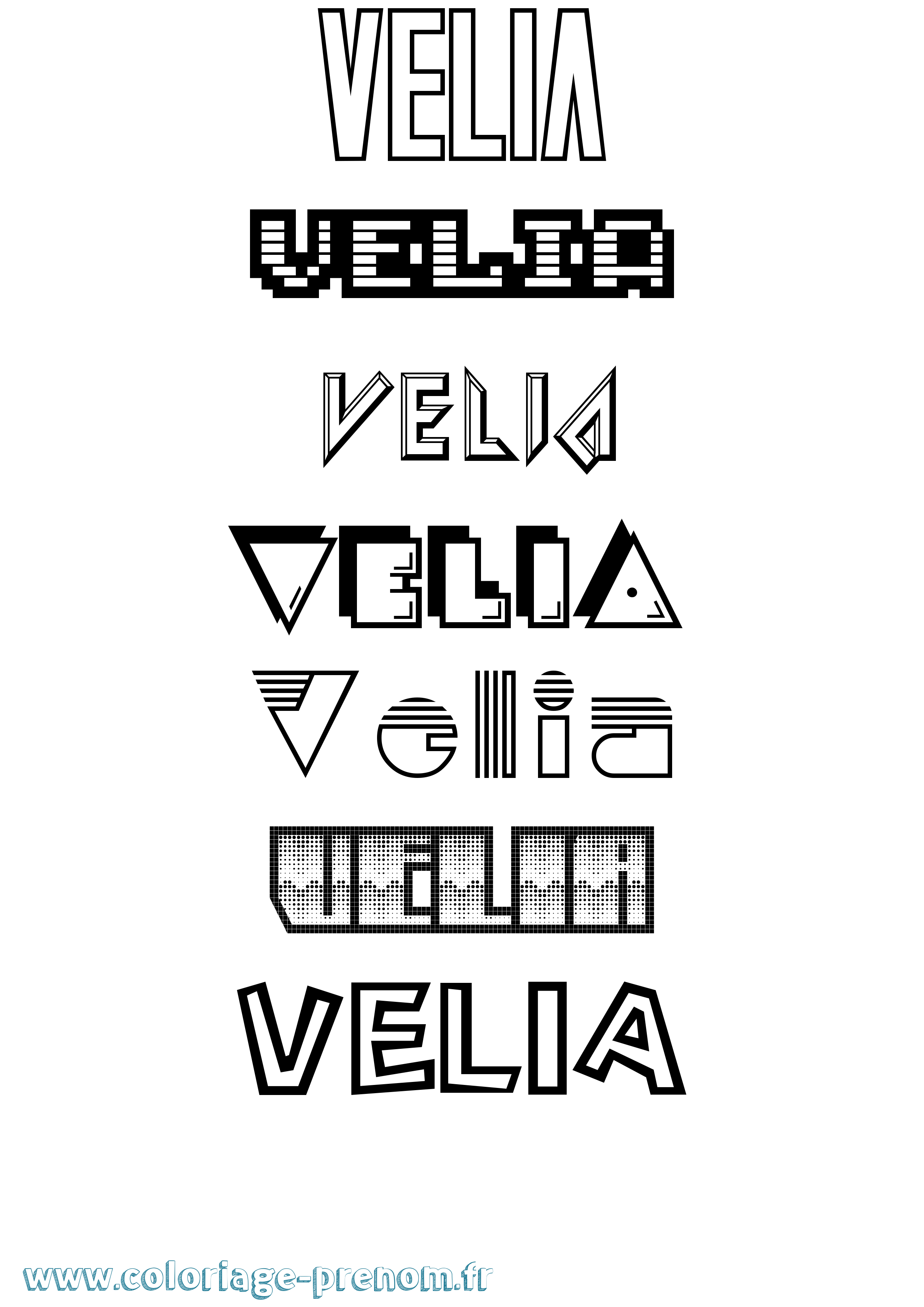 Coloriage Velia Jeux Vidéos Coloriage prénom Velia Jeux Vidéos