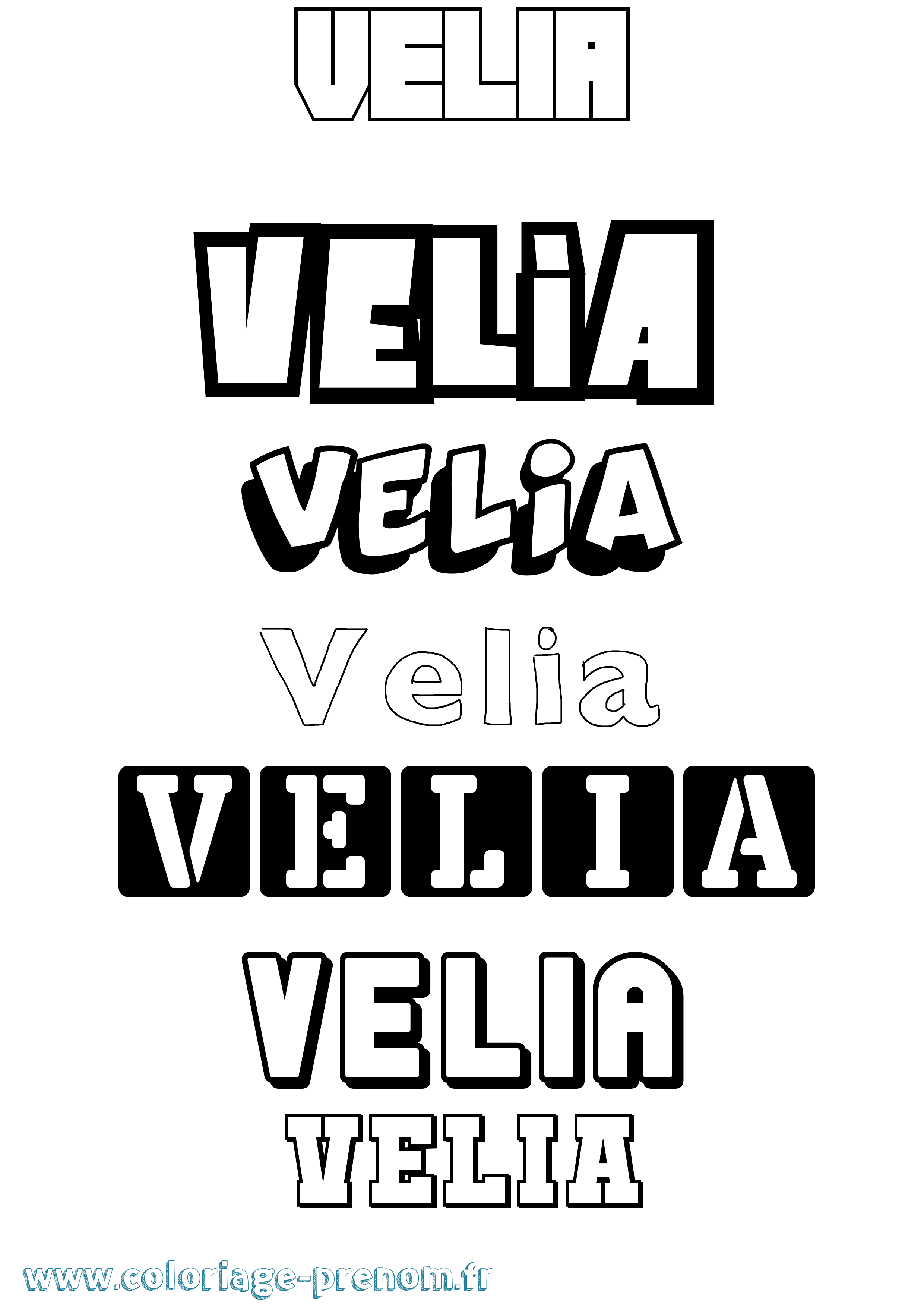 Coloriage Velia Simple Coloriage prénom Velia Simple