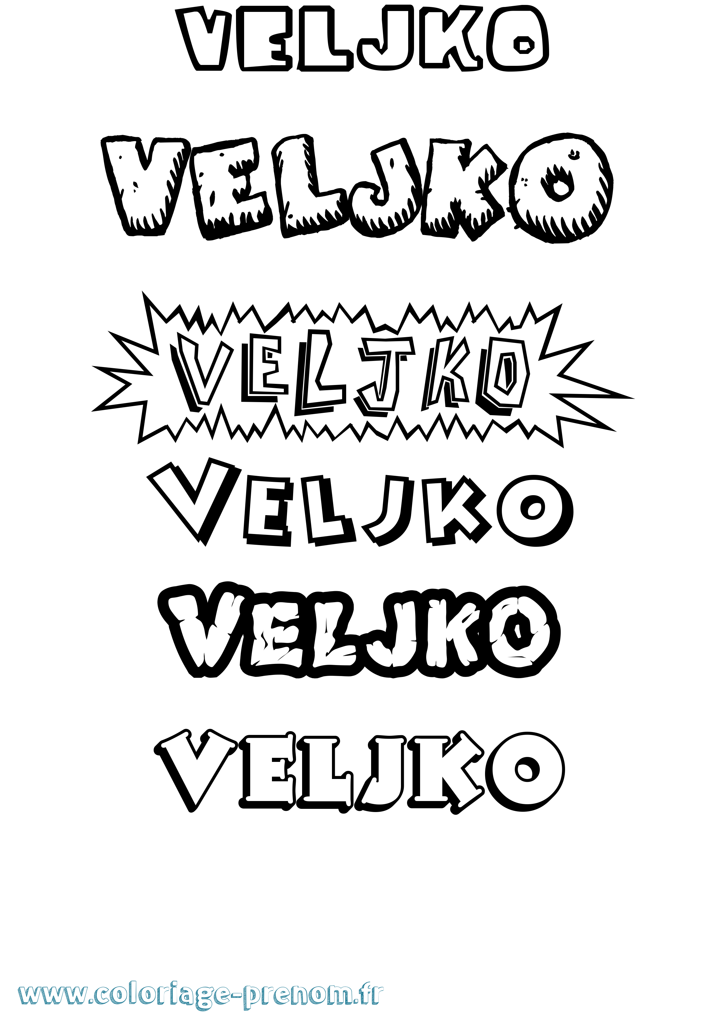 Coloriage Veljko Dessin Animé Coloriage prénom Veljko Dessin Animé