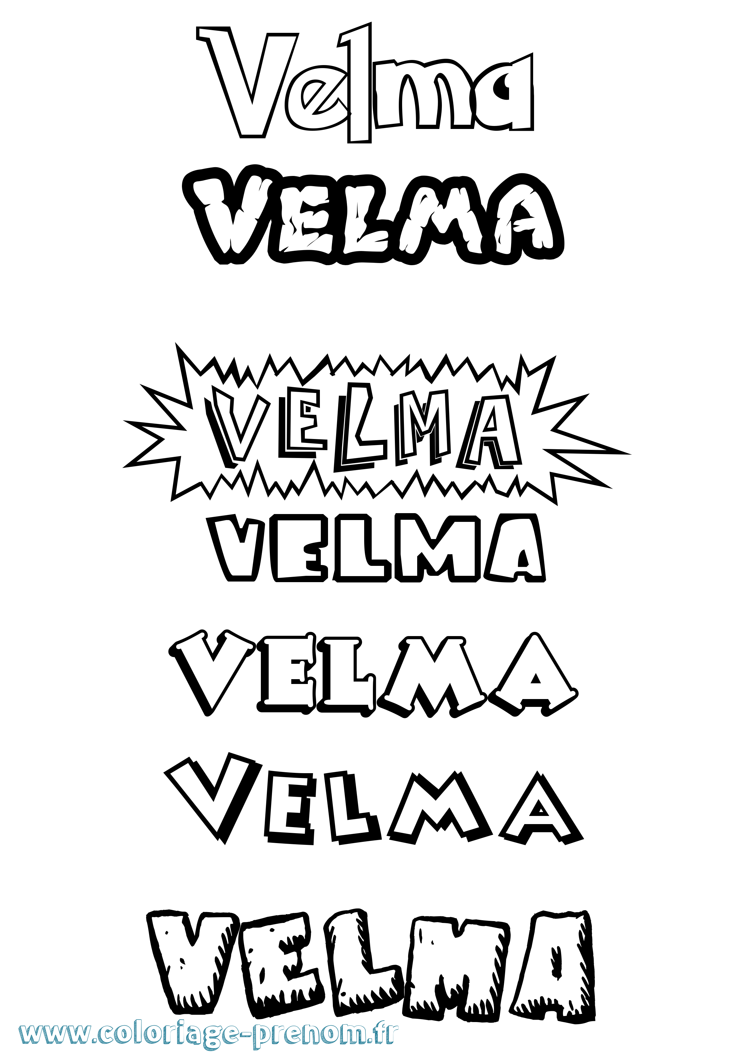 Coloriage Velma Dessin Animé Coloriage prénom Velma Dessin Animé