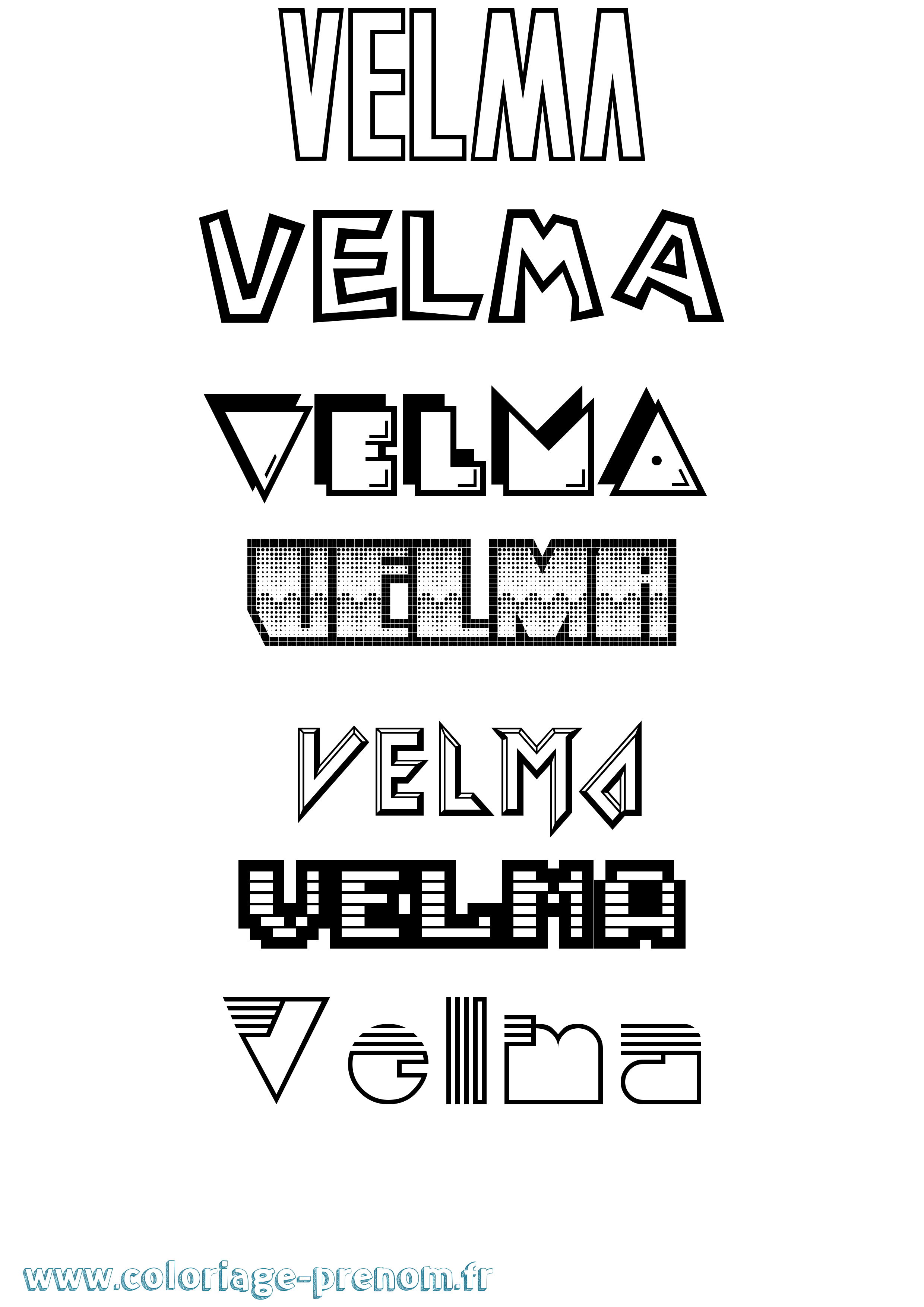 Coloriage Velma Jeux Vidéos Coloriage prénom Velma Jeux Vidéos