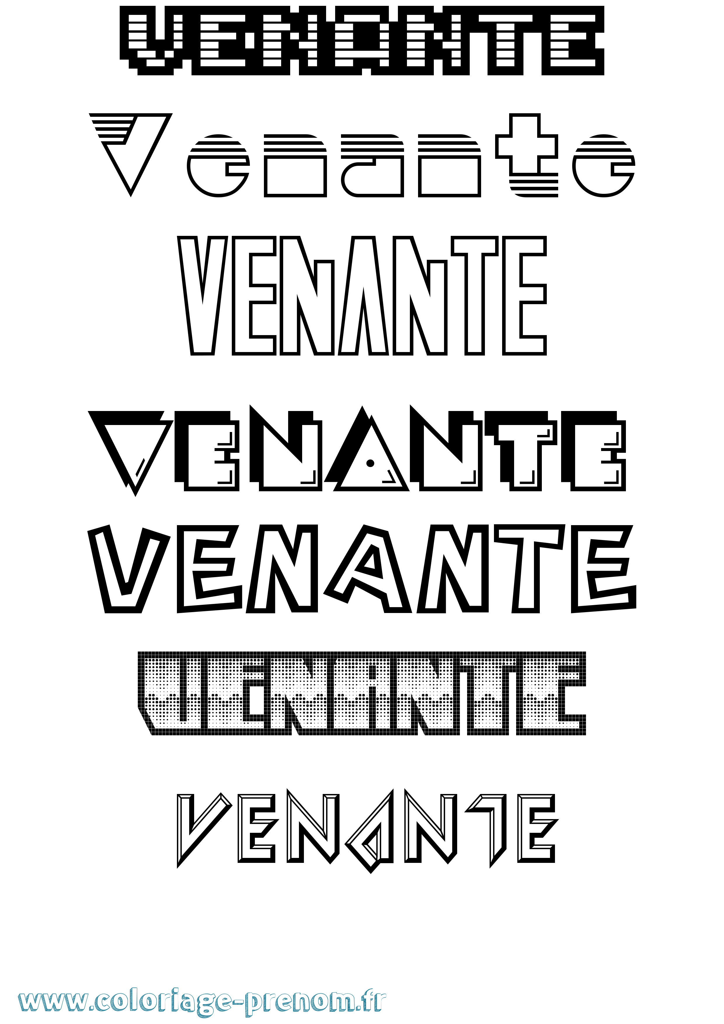 Coloriage Venante Jeux Vidéos Coloriage prénom Venante Jeux Vidéos