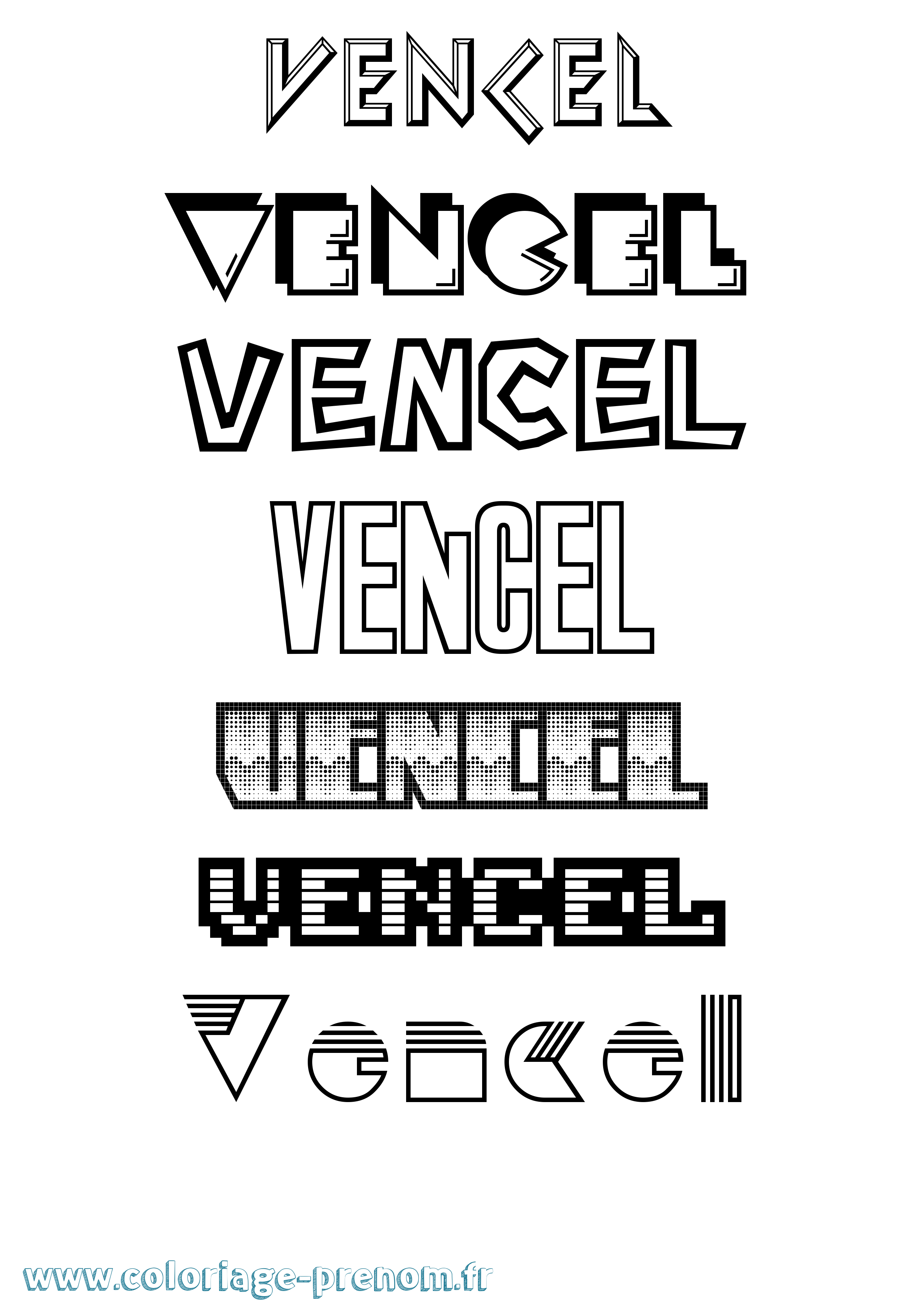 Coloriage Vencel Jeux Vidéos Coloriage prénom Vencel Jeux Vidéos
