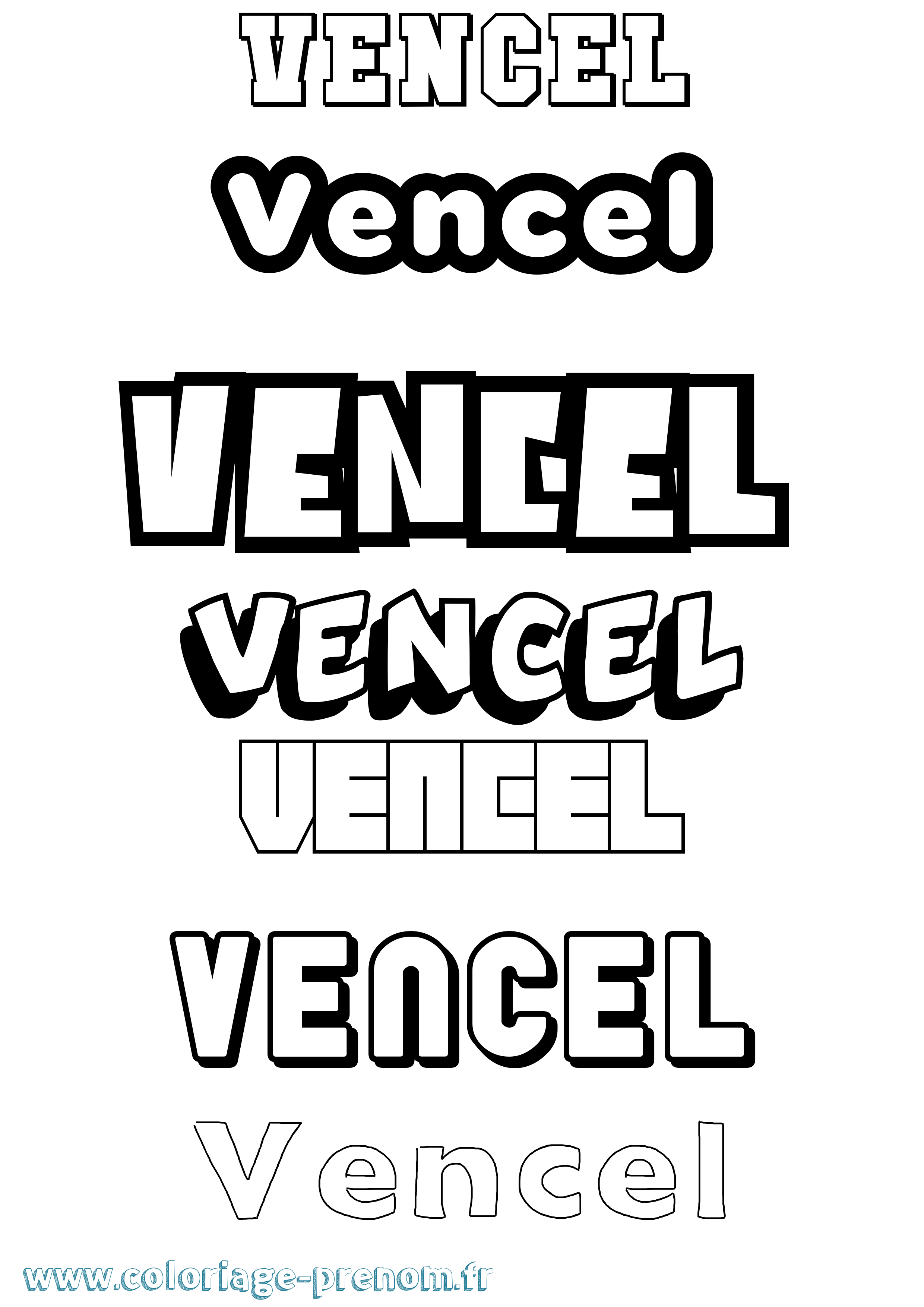 Coloriage Vencel Simple Coloriage prénom Vencel Simple
