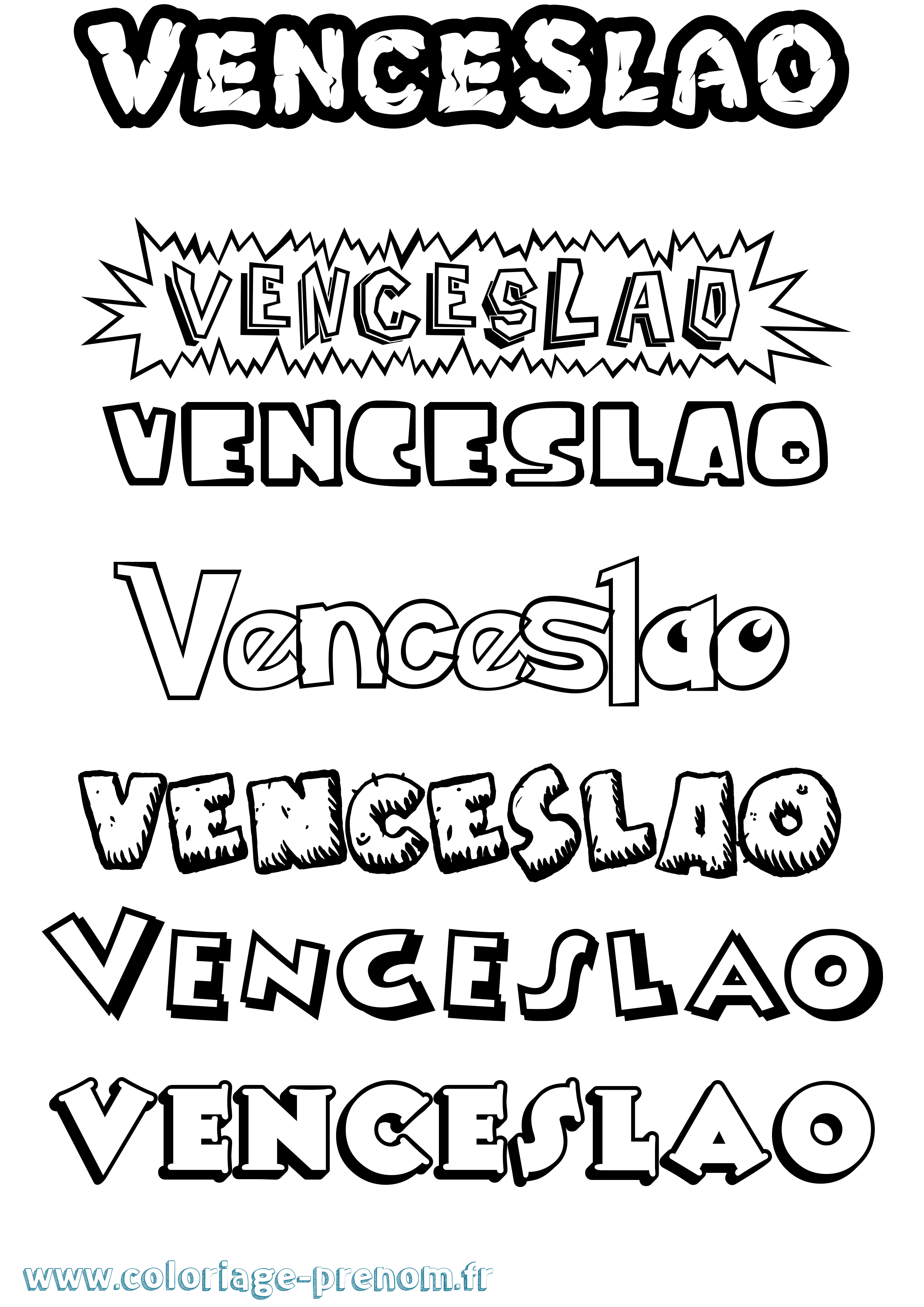 Coloriage prénom Venceslao Dessin Animé